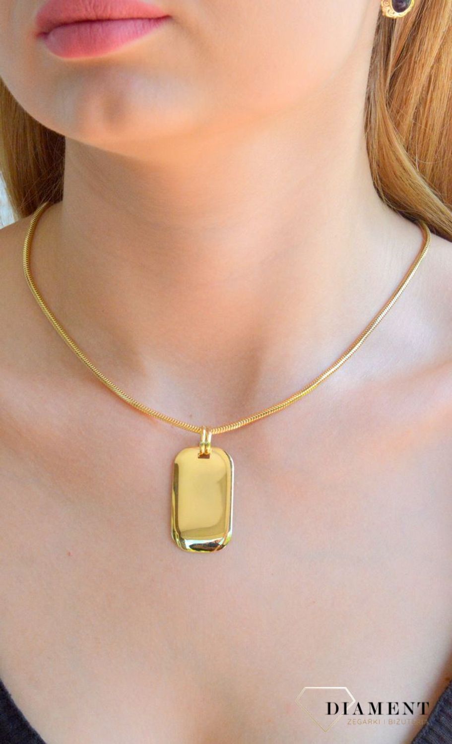 Złota zawieszka 585 nieśmiertelnik duża blaszka do graweru 3,6 cm DIA-ZAW-11418-585.jpg