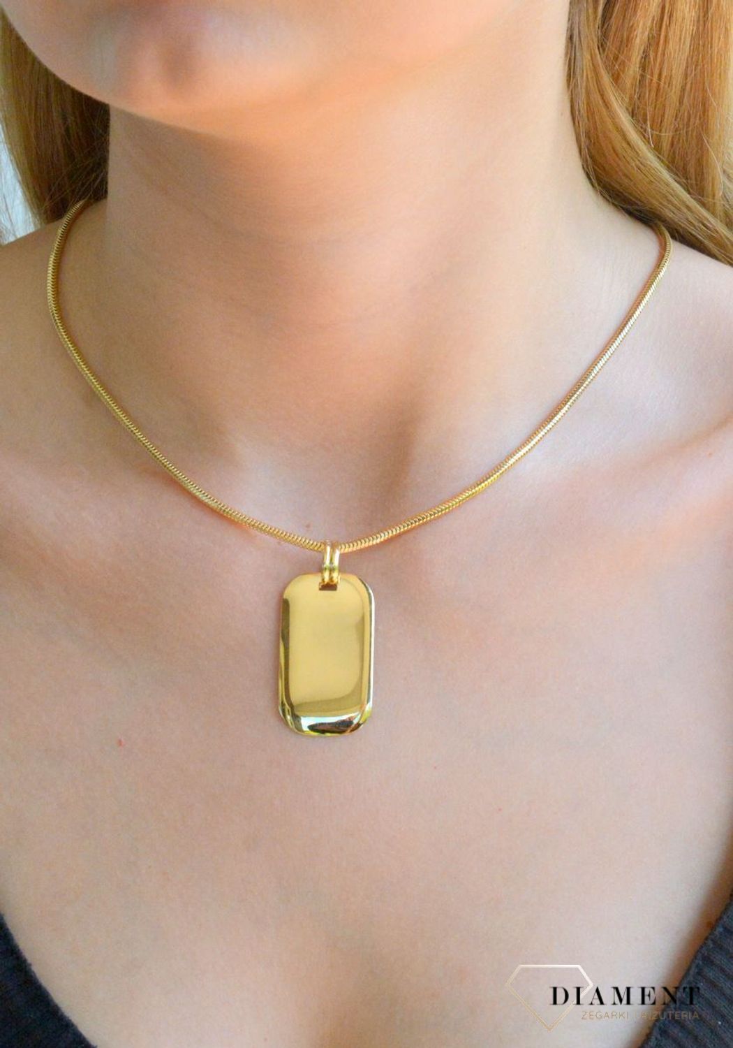 Złota zawieszka 585 nieśmiertelnik duża blaszka do graweru 3,6 cm DIA-ZAW-11418-585.jpg