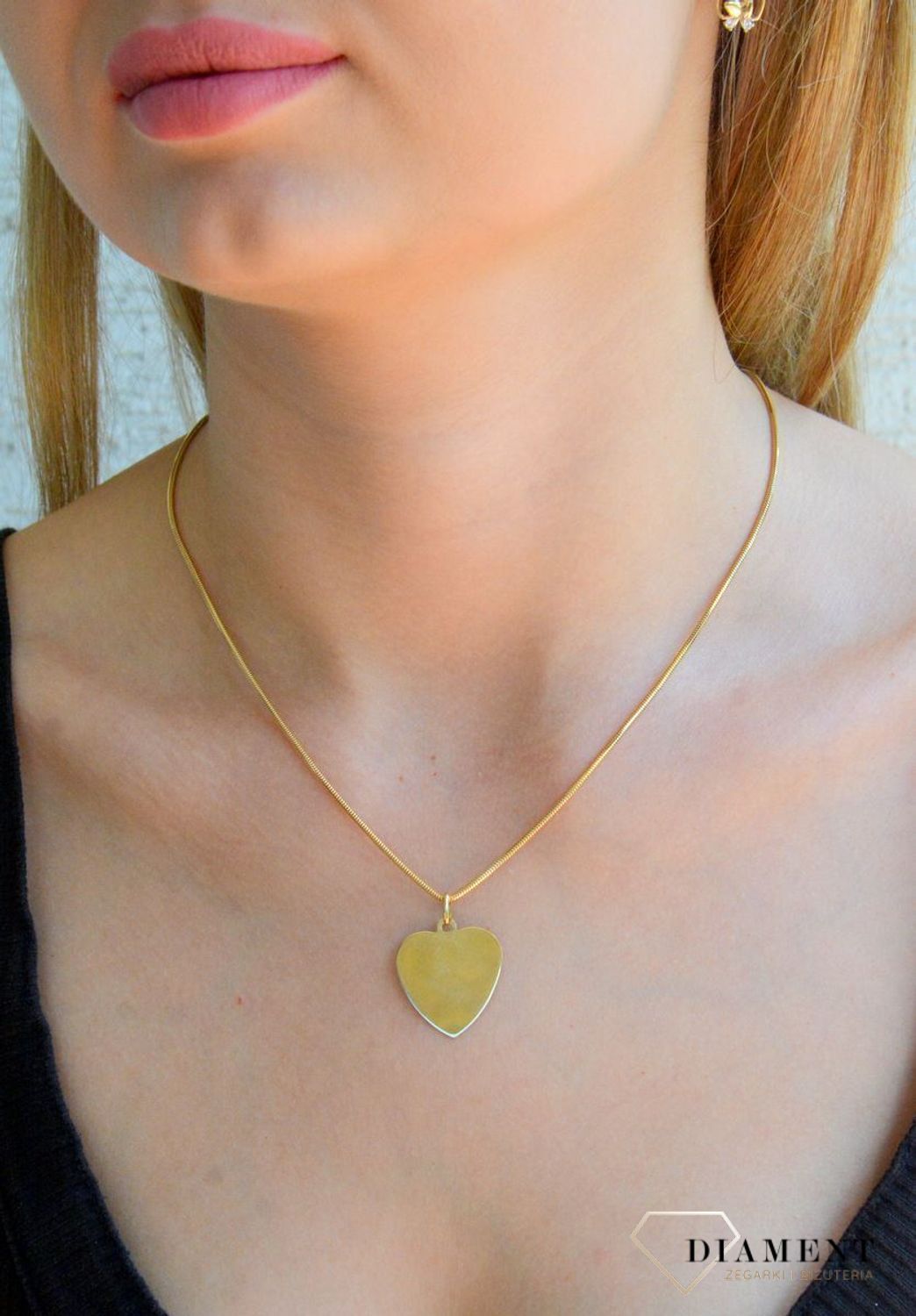 Złota zawieszka 585 gładkie serce blaszka do graweru 2,2 cm DIA-ZAW-11419-585.jpg