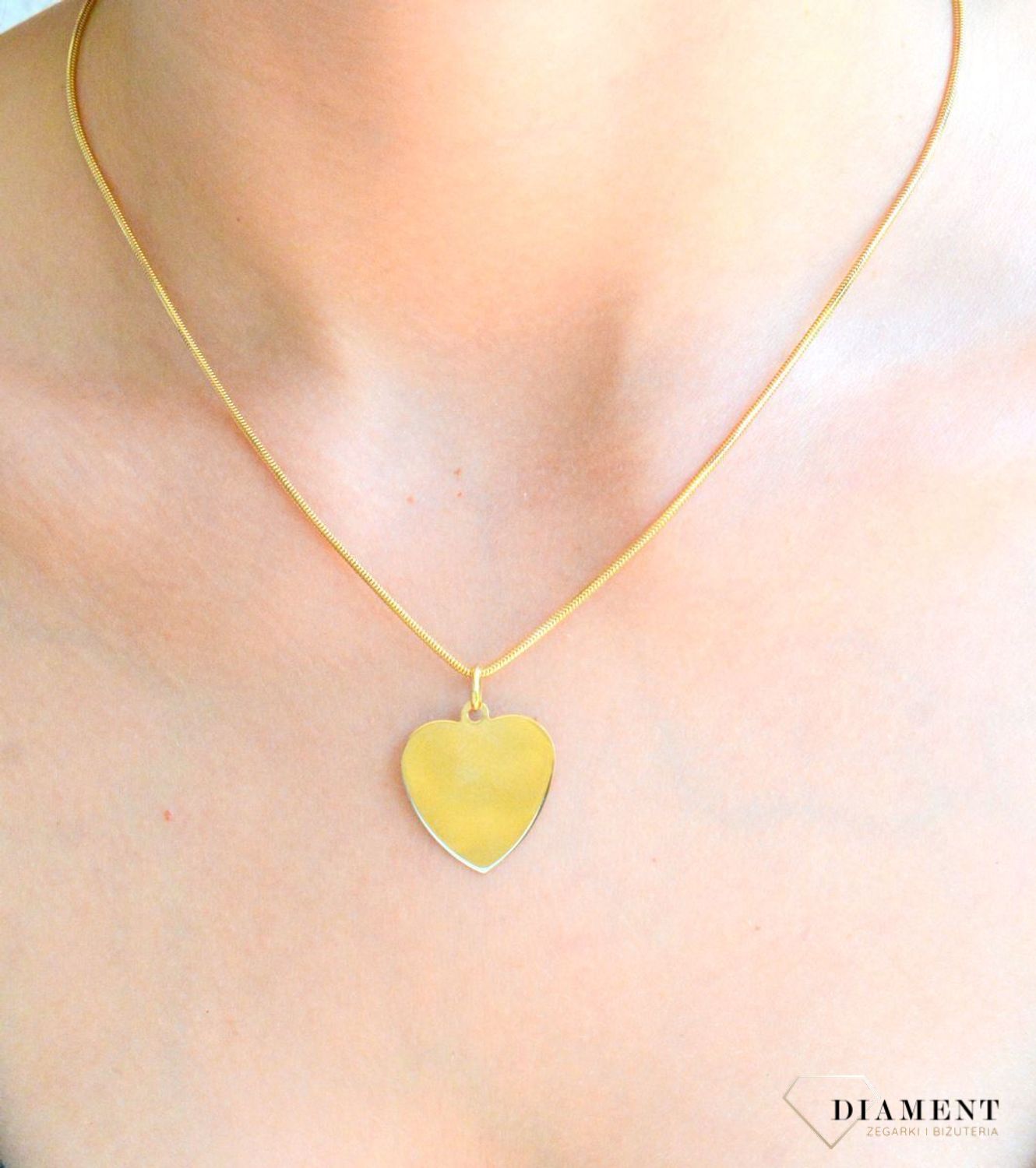 Złota zawieszka 585 gładkie serce blaszka do graweru 2,2 cm DIA-ZAW-11419-585.jpg