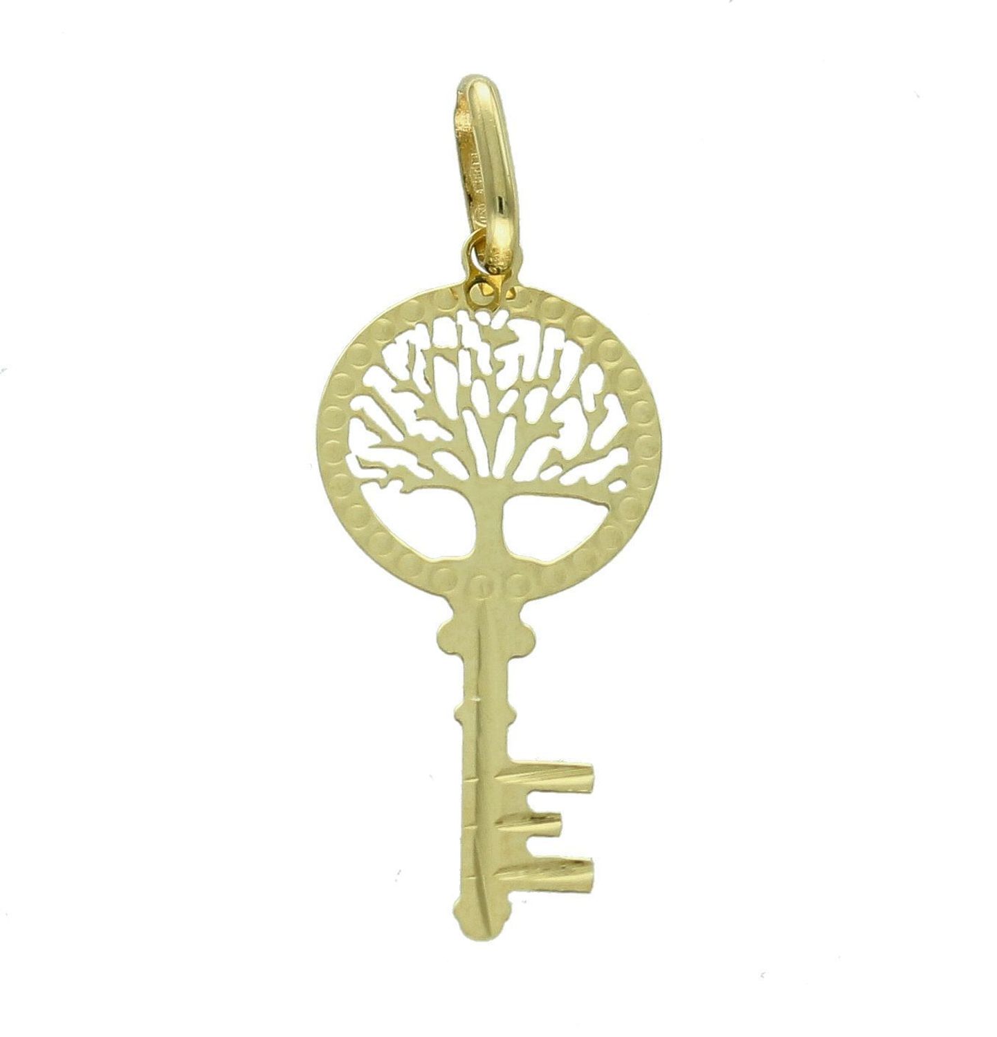 Złota zawieszka 585 drzewko szczęścia z kluczem DIA-ZAW-11422-585.jpg