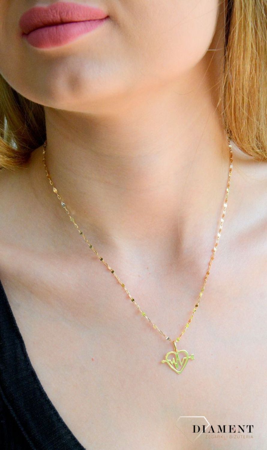 Złota zawieszka 585 serce z linią życia DIA-ZAW-11423-585.jpg