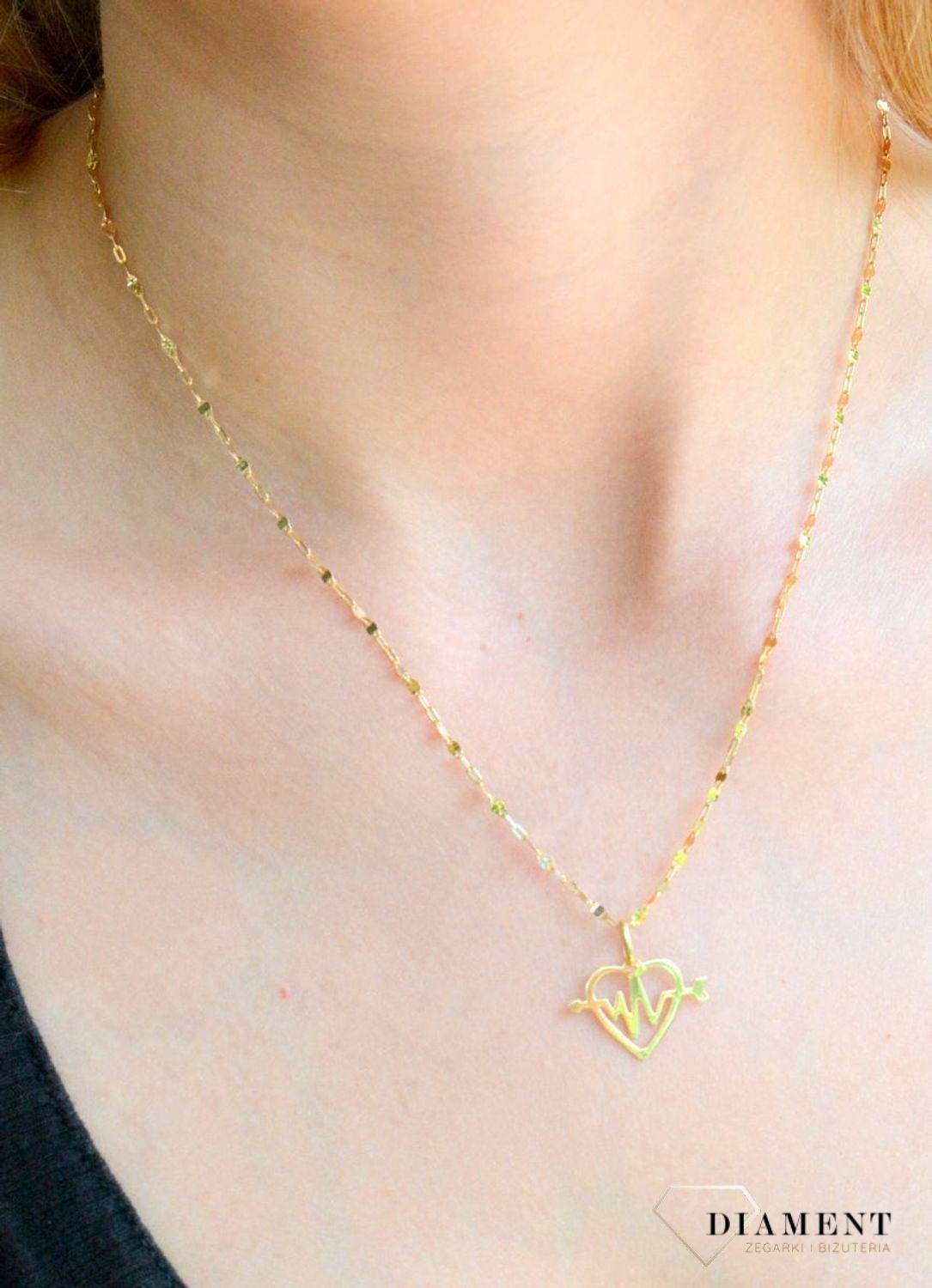 Złota zawieszka 585 serce z linią życia DIA-ZAW-11423-585.jpg