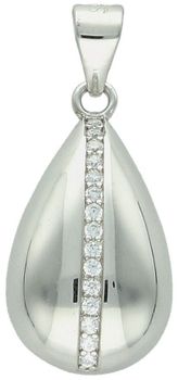 Zawieszka srebrna łezka z cyrkoniami próba 925, DIA-ZAW-11470-925 Zawieszka srebrna w kształcie łezki to elegancka biżuteria, która doda blasku każdej stylizacji. 1.jpg