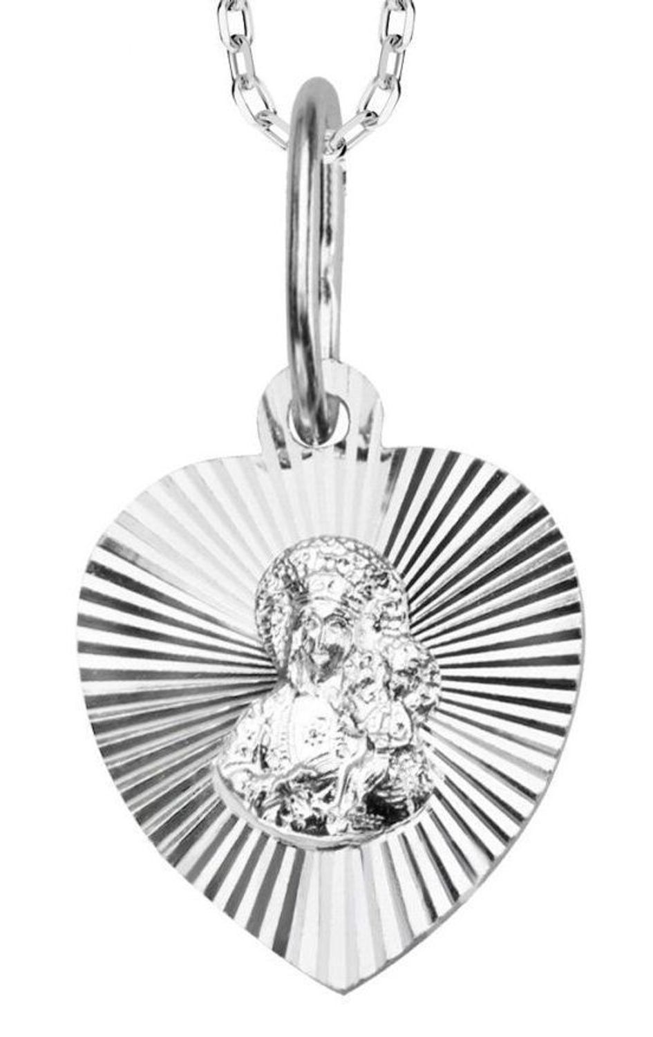 Srebrny medalik 925 Matka Boska z dzieciątkiem w sercu DIA-ZAW-11517R-925. Srebrny medalik serce. Srebrny medalik z Matką z dzieciątkiem. Medalik srebrny na pamiątkę chrztu, komunii. Medalik srebrny serduszko na prezent..jpg