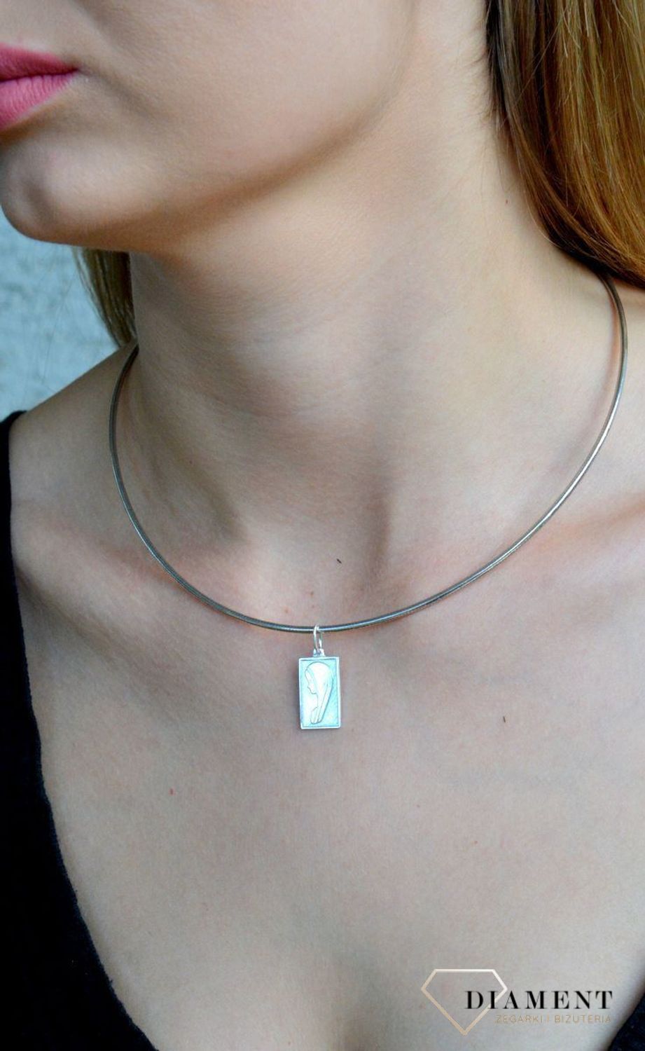 Srebrny medalik prostokątny z Matką Boską Fatimską  DIA-ZAW-11523-925. Srebrny medalik z Matką Boską. Medalik srebrny prostokątny. Srebrny medalik na pamiątkę Chrztu lub Komunii. Srebrny medalik z Matką Boską na prezent (2).jpg