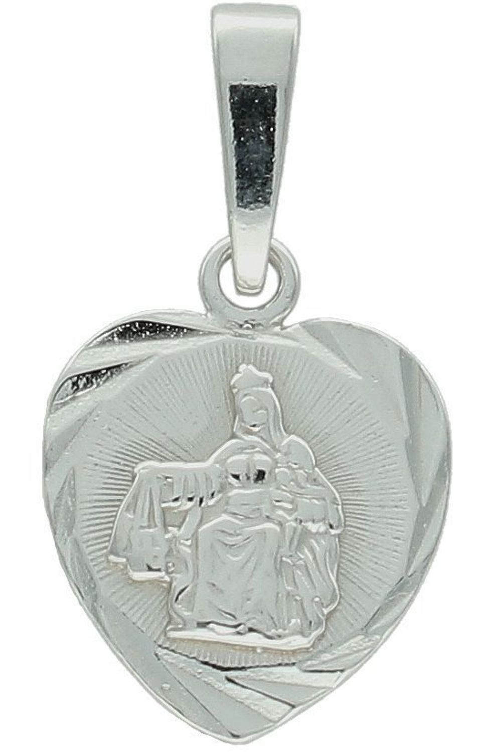 Srebrna zawieszka medalik szkaplerzny w sercu DIA-ZAW-11527-925. Srebrna zawiesza szkaplerz. Srebrny medalik z wizerunkiem świętych. Medalik srebrny na prezent. Medalik srebrny na chrzest, komunię, bierzmowanie..jpg