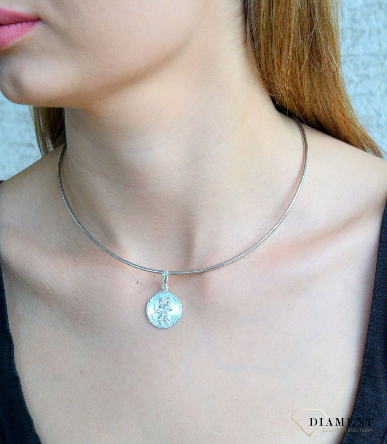 Srebrna zawieszka 925 medalik św. Krzysztof DIA-ZAW-11529-925. Srebrna zawieszka z wizerunkiem świętego. Zawieszka z św. Krzysztofem. Srebrny medalik św. Krzysztof. Medalik z patronem kierowców. Medalik srebrny na prezent..jpg