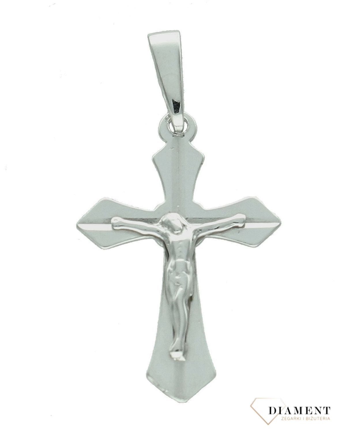 Srebrna zawieszka krzyż z wizerunkiem Jezusa Chrystusa DIA-ZAW-11558R-925.  Srebrna zawieszka. Srebrna zawieszka krzyżyk. Srebrny krzyż z Jezusem. Krzyżyk srebrny idealny na prezent..jpg