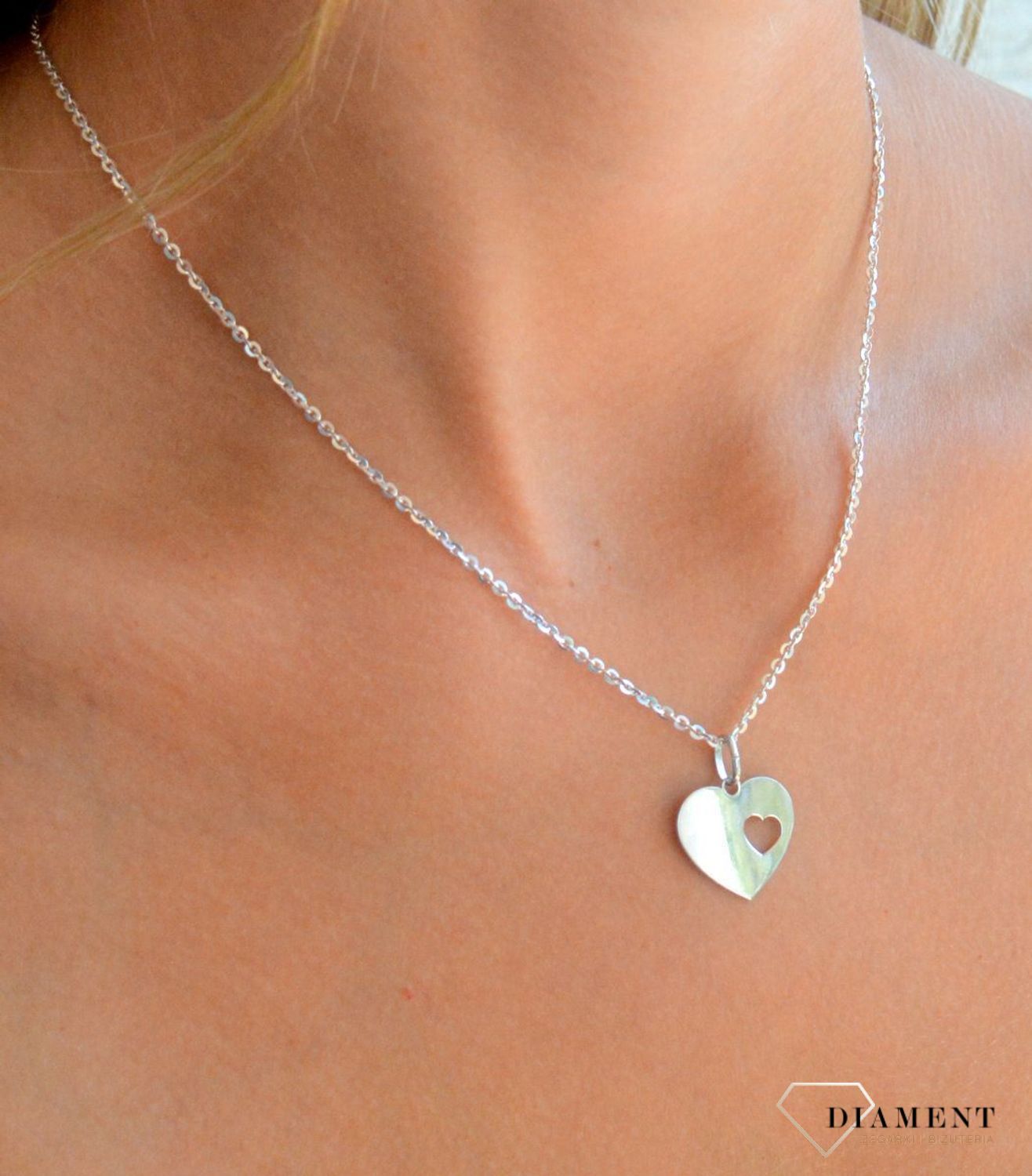Srebrna zawieszka damska 925 gładkie serce blaszka do graweru DIA-ZAW-11834-925.jpg