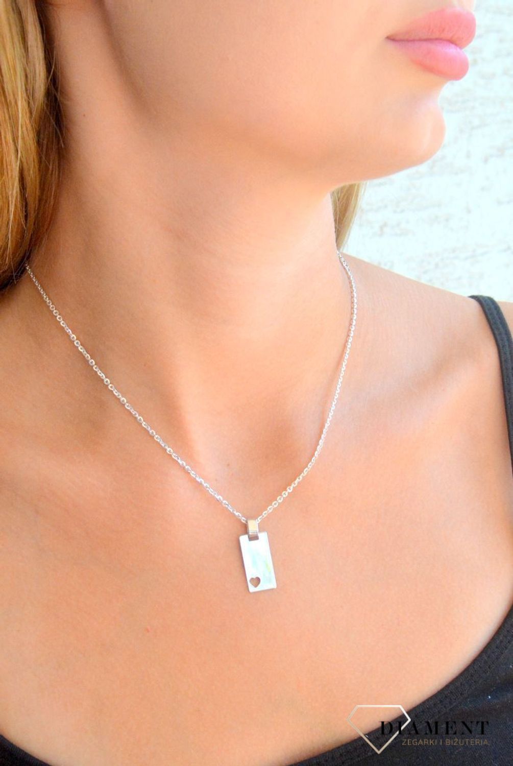 Srebrna zawieszka 925 prosta blaszka z sercem gładka do graweru DIA-ZAW-11840-925.jpg