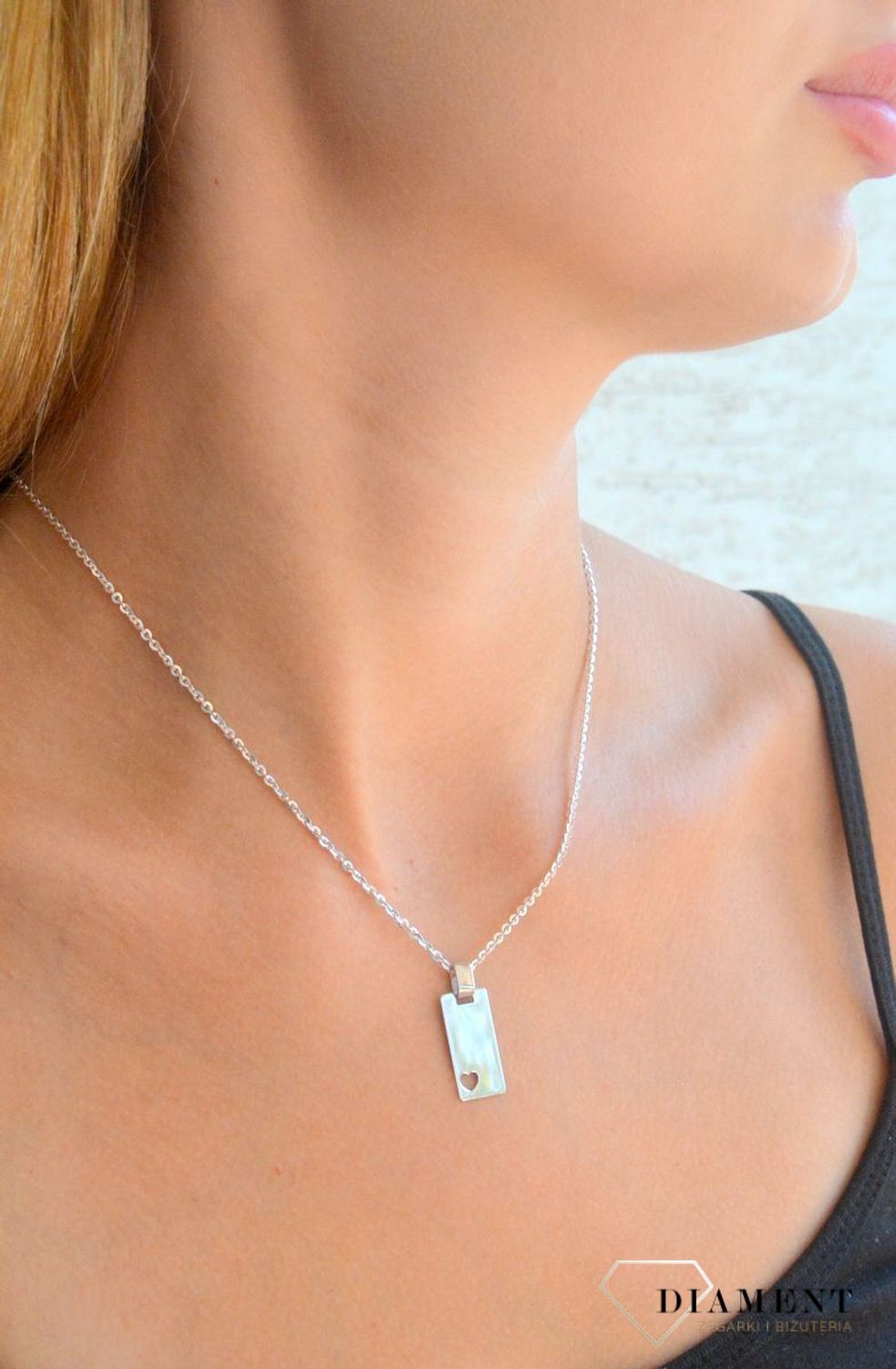 Srebrna zawieszka 925 prosta blaszka z sercem gładka do graweru DIA-ZAW-11840-925.jpg