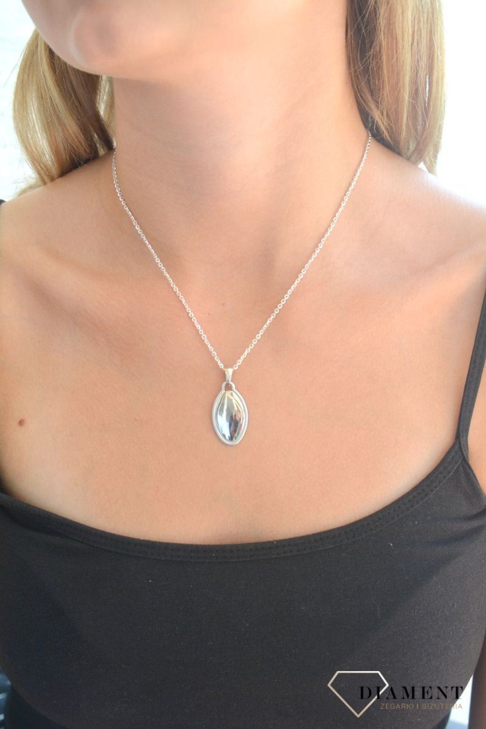 Srebrna zawieszka 925 prosta blaszka owalna do graweru DIA-ZAW-11845-925.jpg