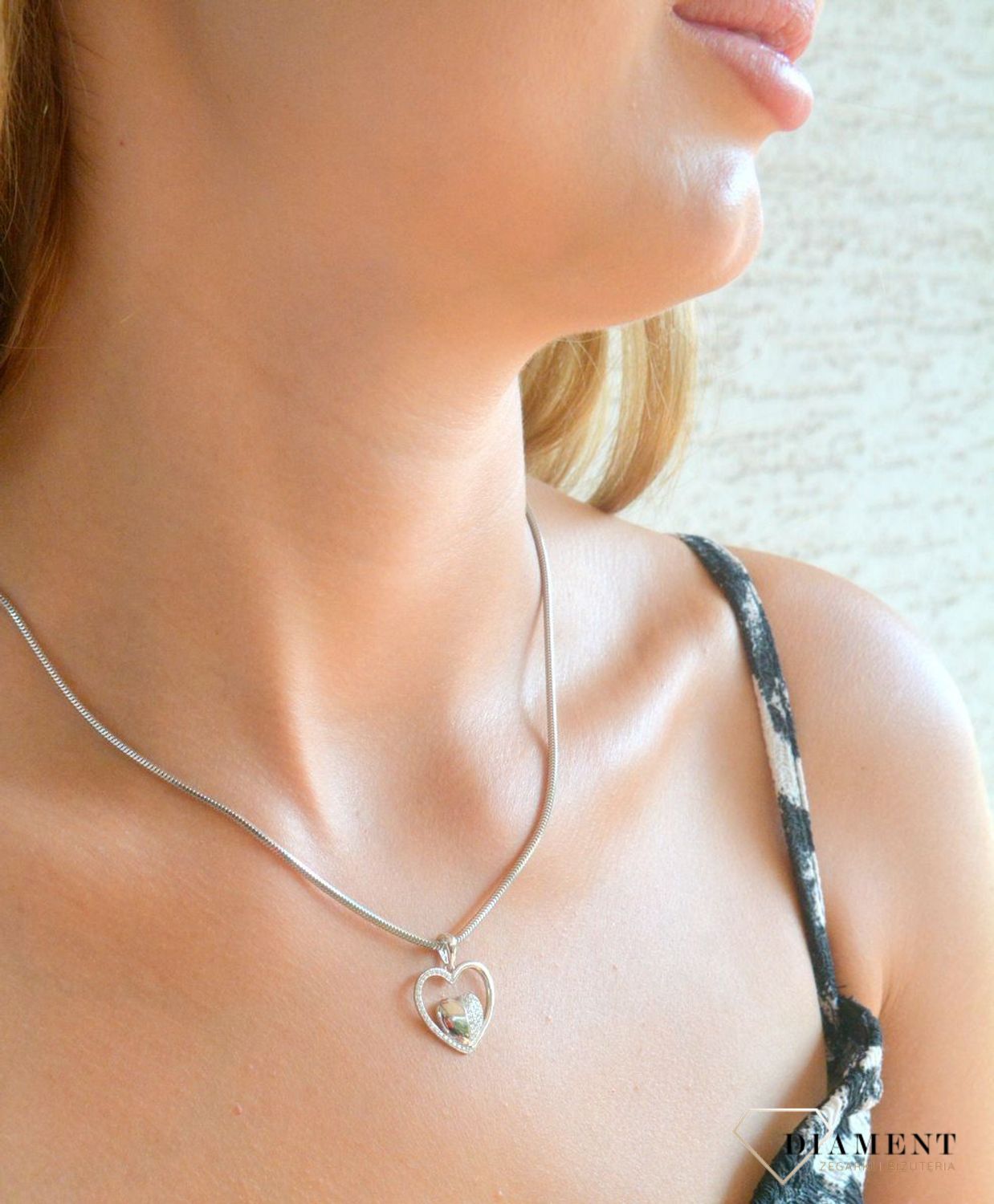 Srebrna zawieszka damska 925 podwójne serce z cyrkoniami DIA-ZAW-11846-925.jpg