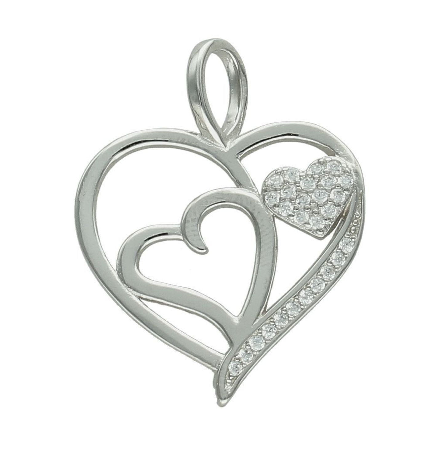 Srebrna zawieszka damska 925 potrójne serce z cyrkoniami DIA-ZAW-11848-925.jpg