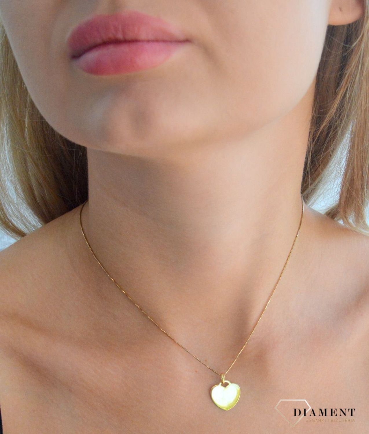 Srebrna zawieszka damska 925 gładkie serce blaszka do graweru pokryta złotem DIA-ZAW-11849-925.jpg