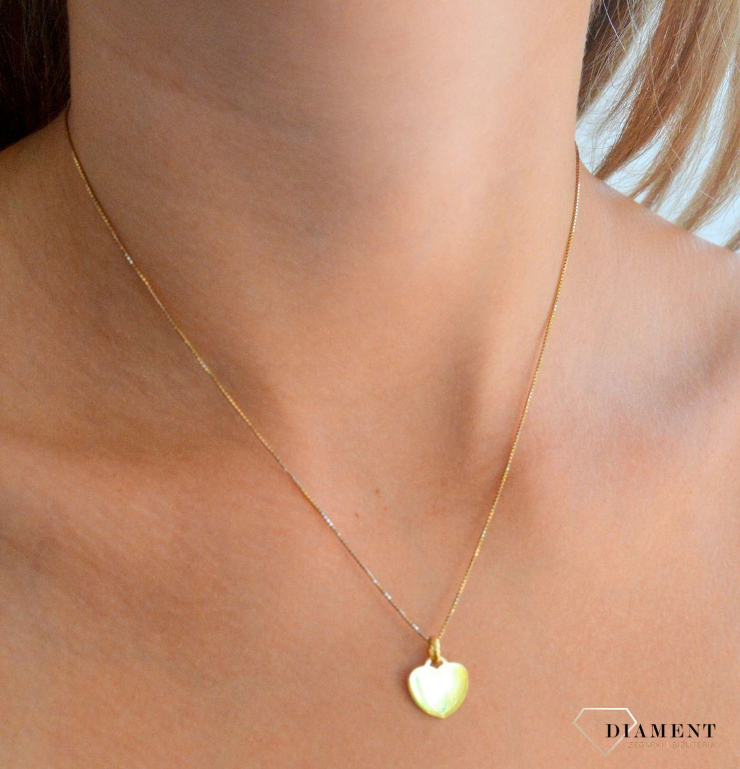 Srebrna zawieszka damska 925 gładkie serce blaszka do graweru pokryta złotem DIA-ZAW-11849-925.jpg
