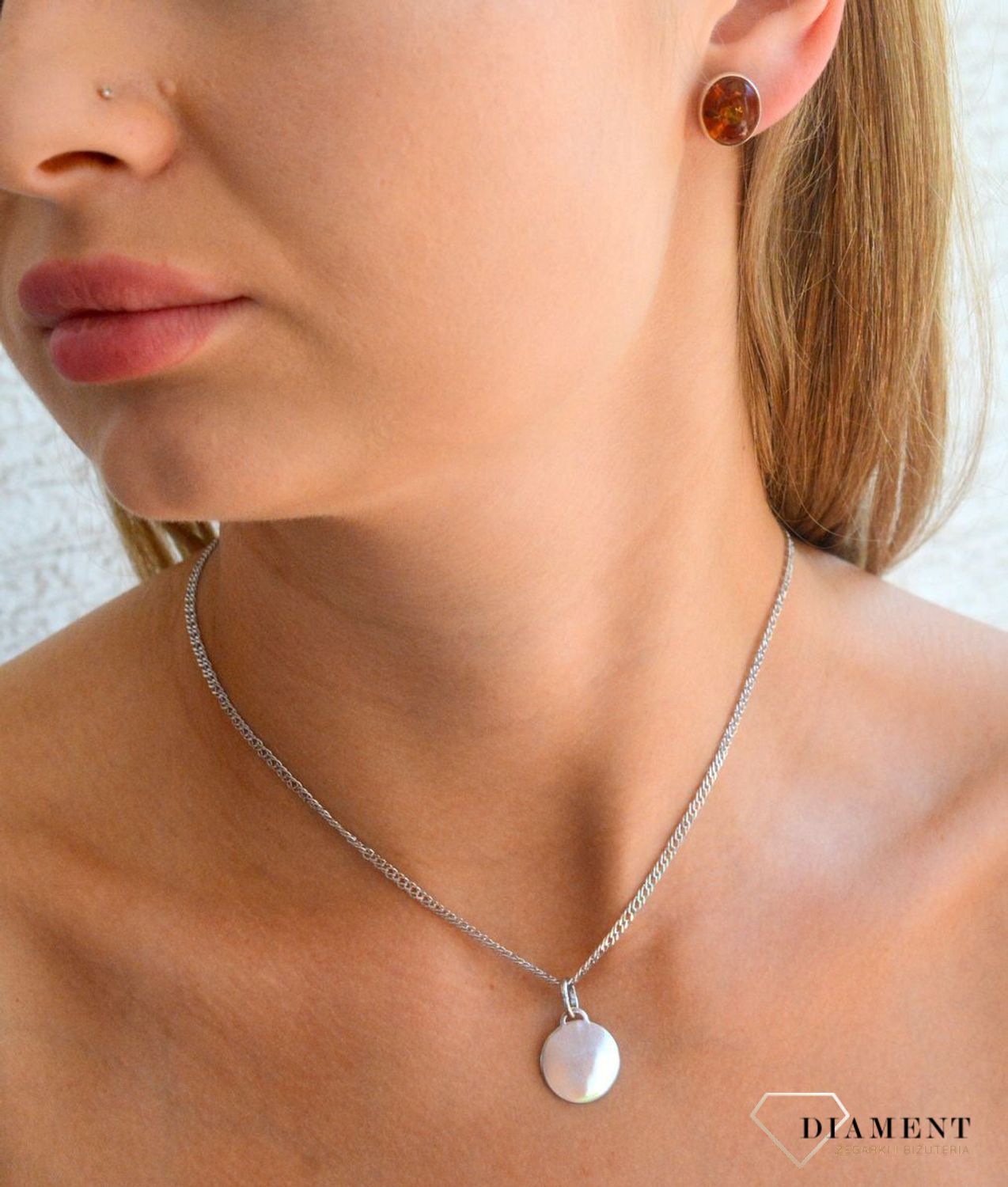 Srebrna zawieszka 925 prosta blaszka okrągłą do graweru DIA-ZAW-11851-925.jpg