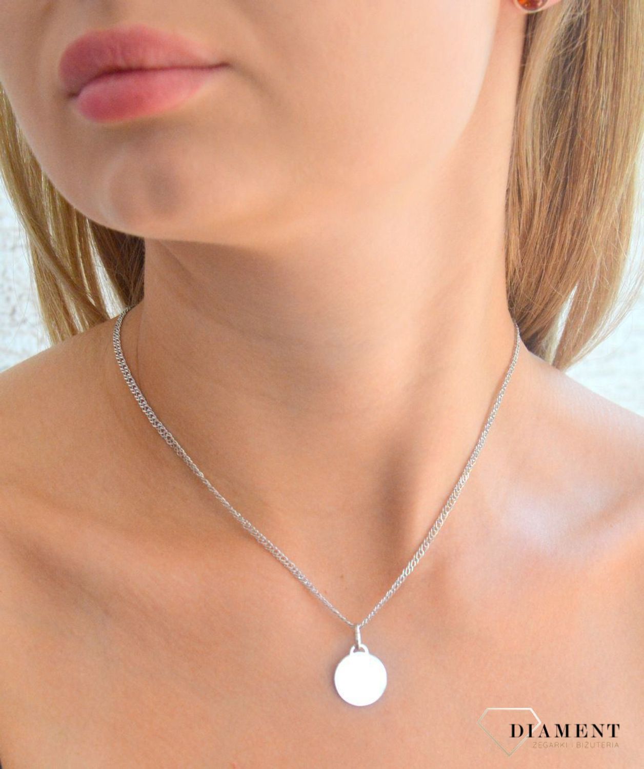 Srebrna zawieszka 925 prosta blaszka okrągłą do graweru DIA-ZAW-11851-925.jpg