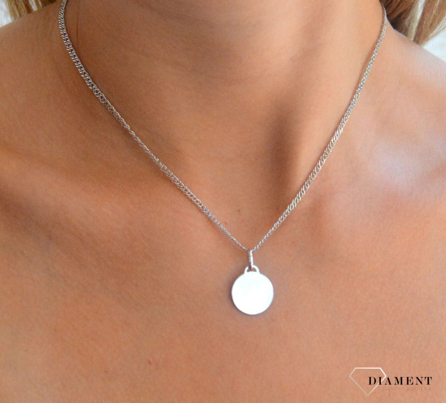 Srebrna zawieszka 925 prosta blaszka okrągłą do graweru DIA-ZAW-11851-925.jpg