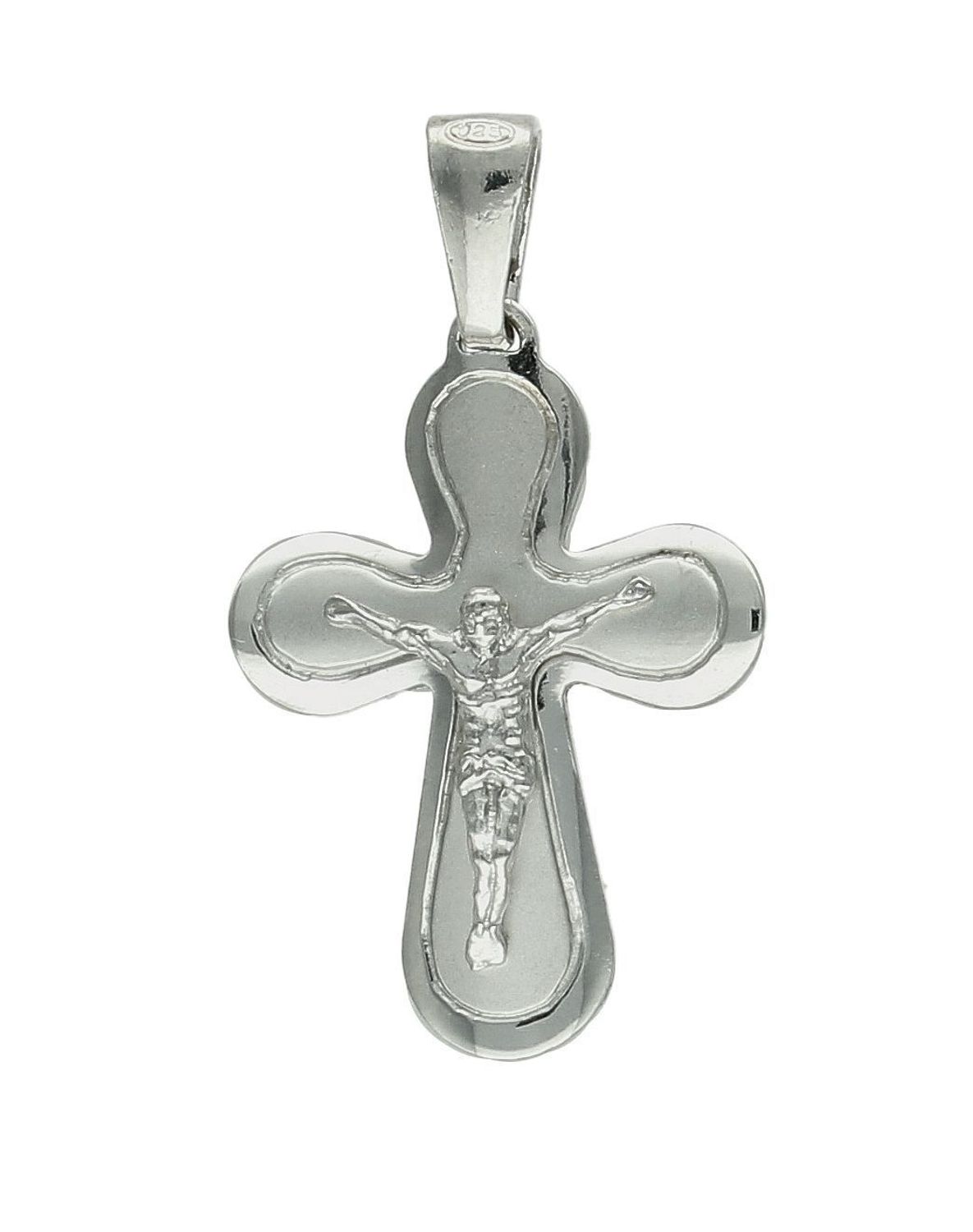 Srebrna zawieszka matowy krzyż z wizerunkiem Jezusa Chrystusa DIA-ZAW-11864-925.jpg