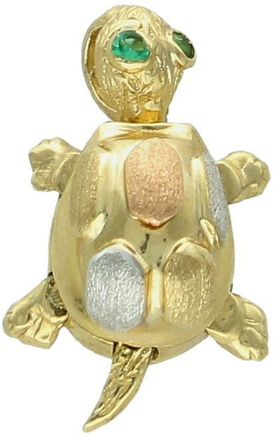 Złota zawieszka żółw z zielonymi oczkami DIA-ZAW-11920-585. DIA-ZAW-11041-585. Złota zawieszka miś wykonana z 14-karatowego złota jest doskonałą ozdobą do eleganckiej stylizacji.1.jpg