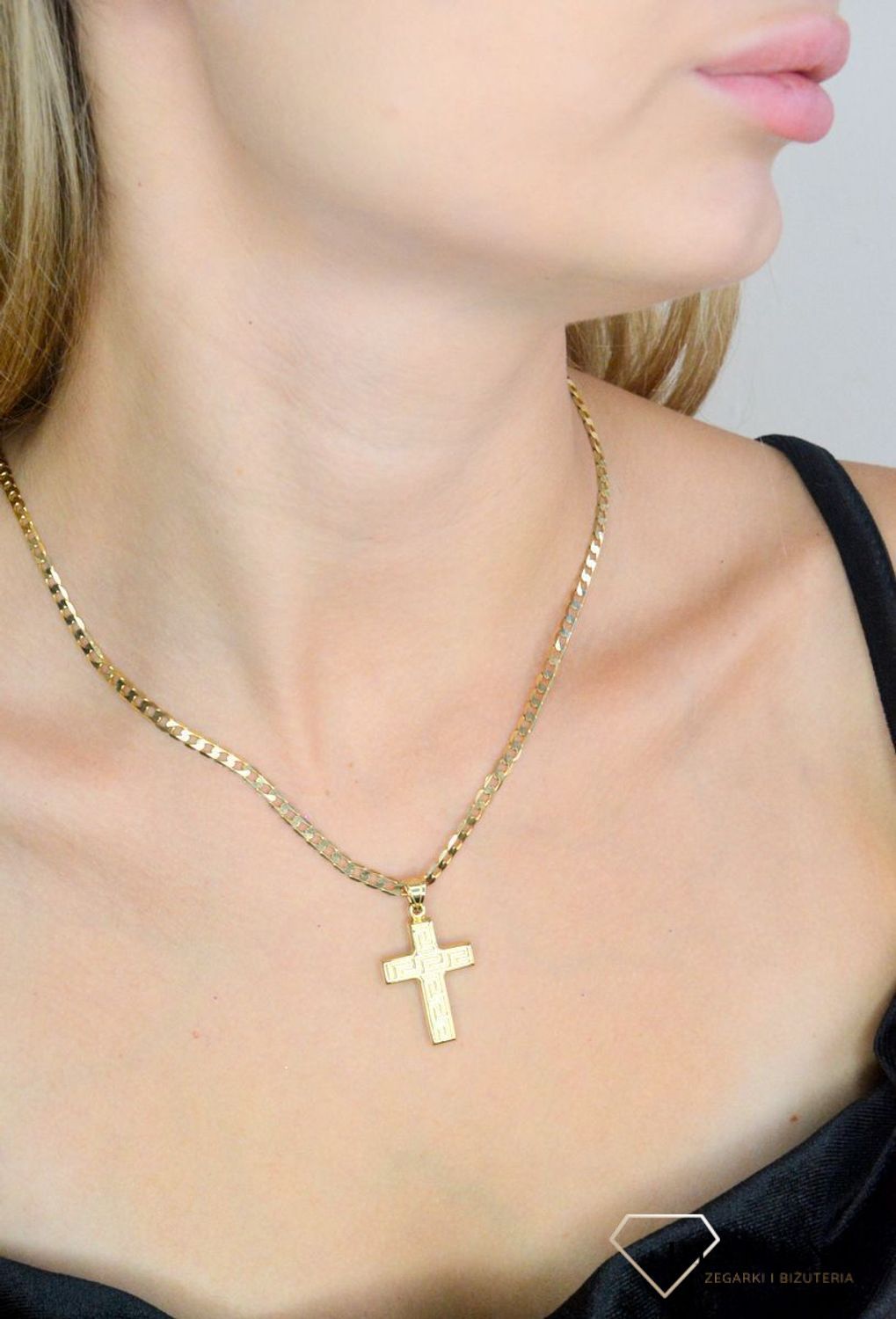 Złota zawieszka 585 krzyżyk z greckim wzorem DIA-ZAW-11936-585. Złota zawieszka damska. Złota zawieszka próby 585. Złota zawieszka krzyżyk. Złota zawieszka idealna na prezent. Krzyżyk złoty na chrzest, komunię ..jpg