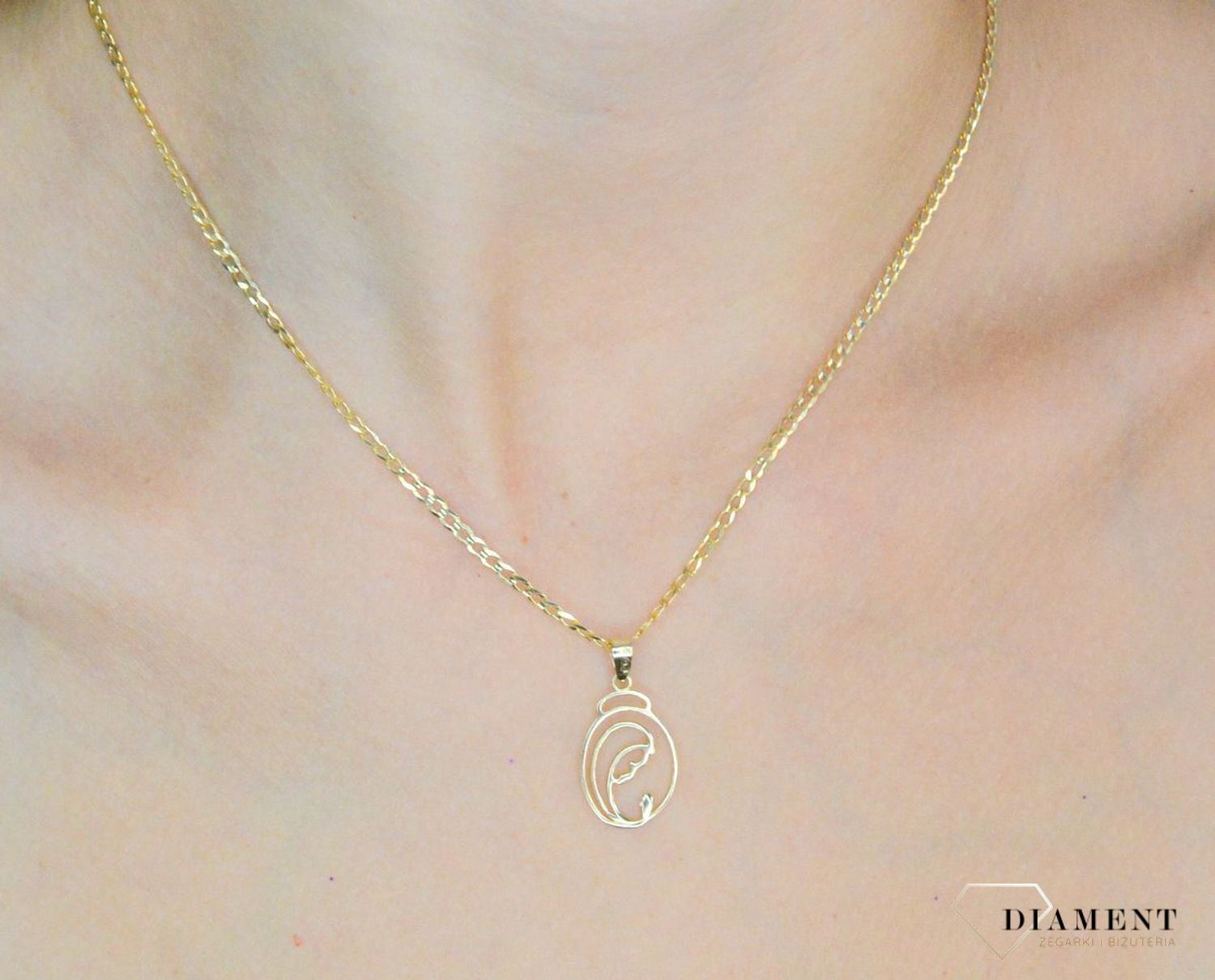 Złota zawieszka 585 owalny medalik z Maryją DIA-ZAW-11942-585. Złota zawieszka damska. Złota zawieszka próby 585. Złota zawieszka medalik święty. Złota zawieszka idealna na prezent. Medalik na chrzest, komunię ..jpg