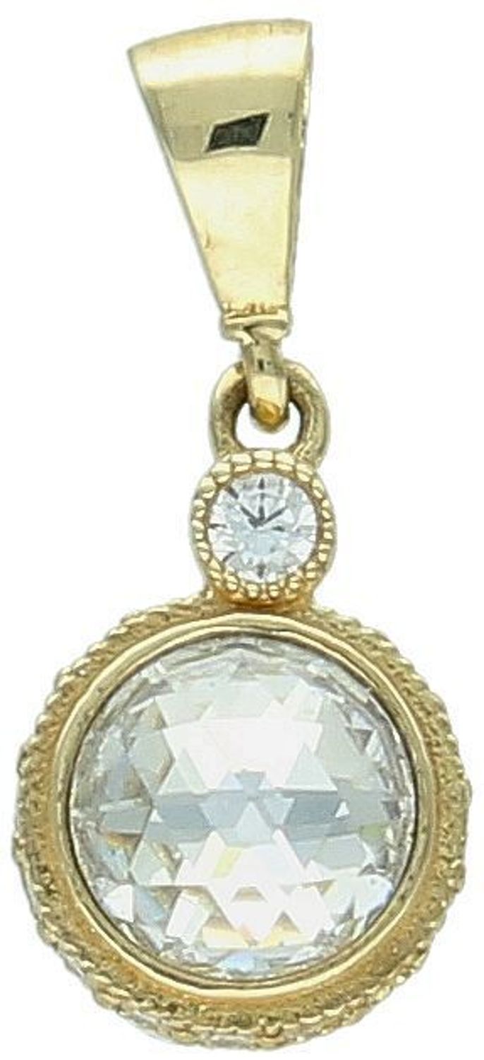 Zawieszka złota swarovski element pr 333, DIA-ZAW-12023-333 Elegancka złota zawieszka z lśniącym kryształem Swarovski, wykonana z wysokiej jakości złota próby 333 1.jpg