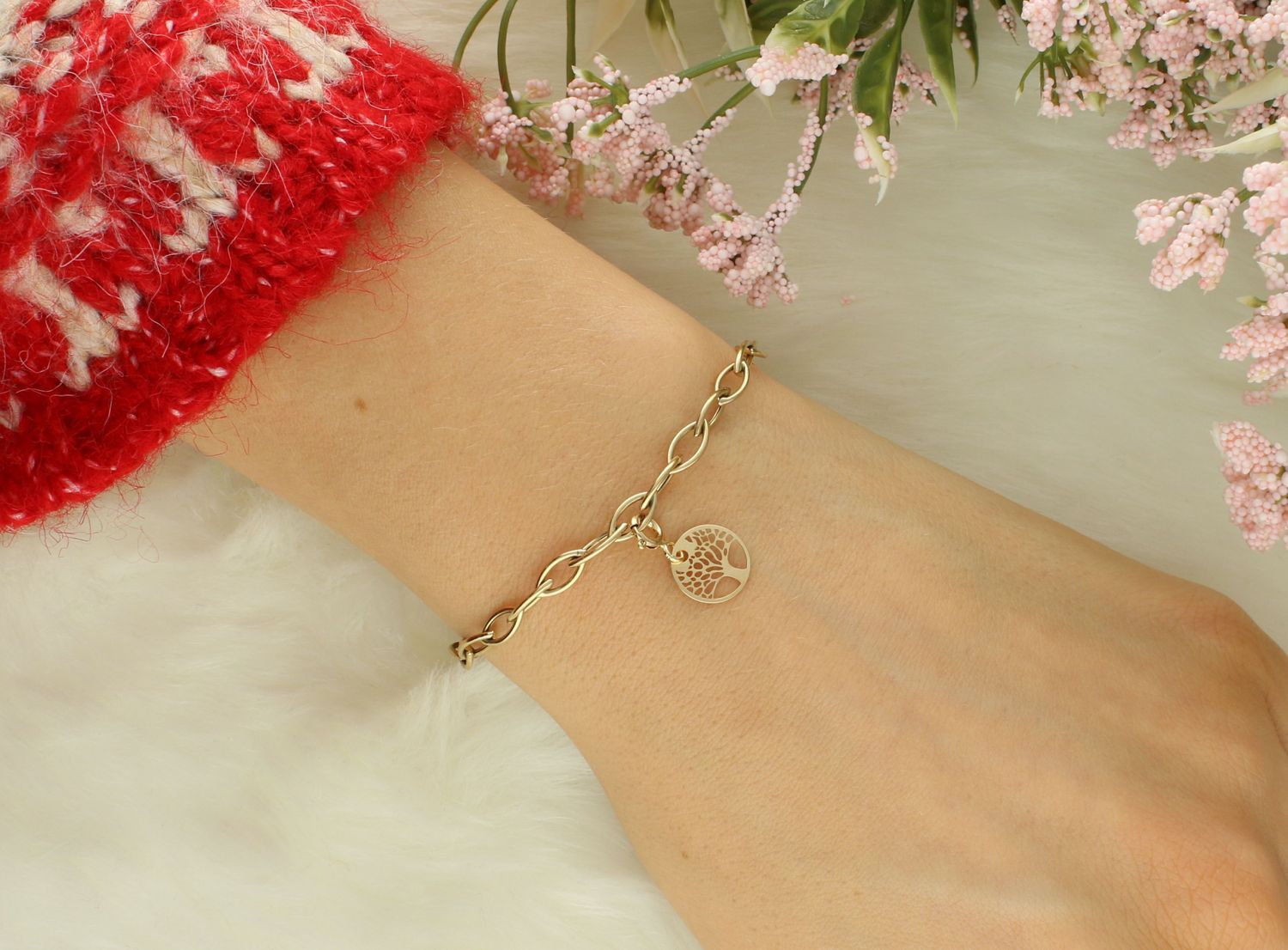 Zawieszka złota charms drzewko szczęścia próba 585, DIA-ZAW-12144-585 Złota zawieszka 585 koniczynka charms do bransoletki. Złota zawieszka wykonana z próby złota 585 w kształcie koniczynki, służąca jako zawieszka 1.jpg