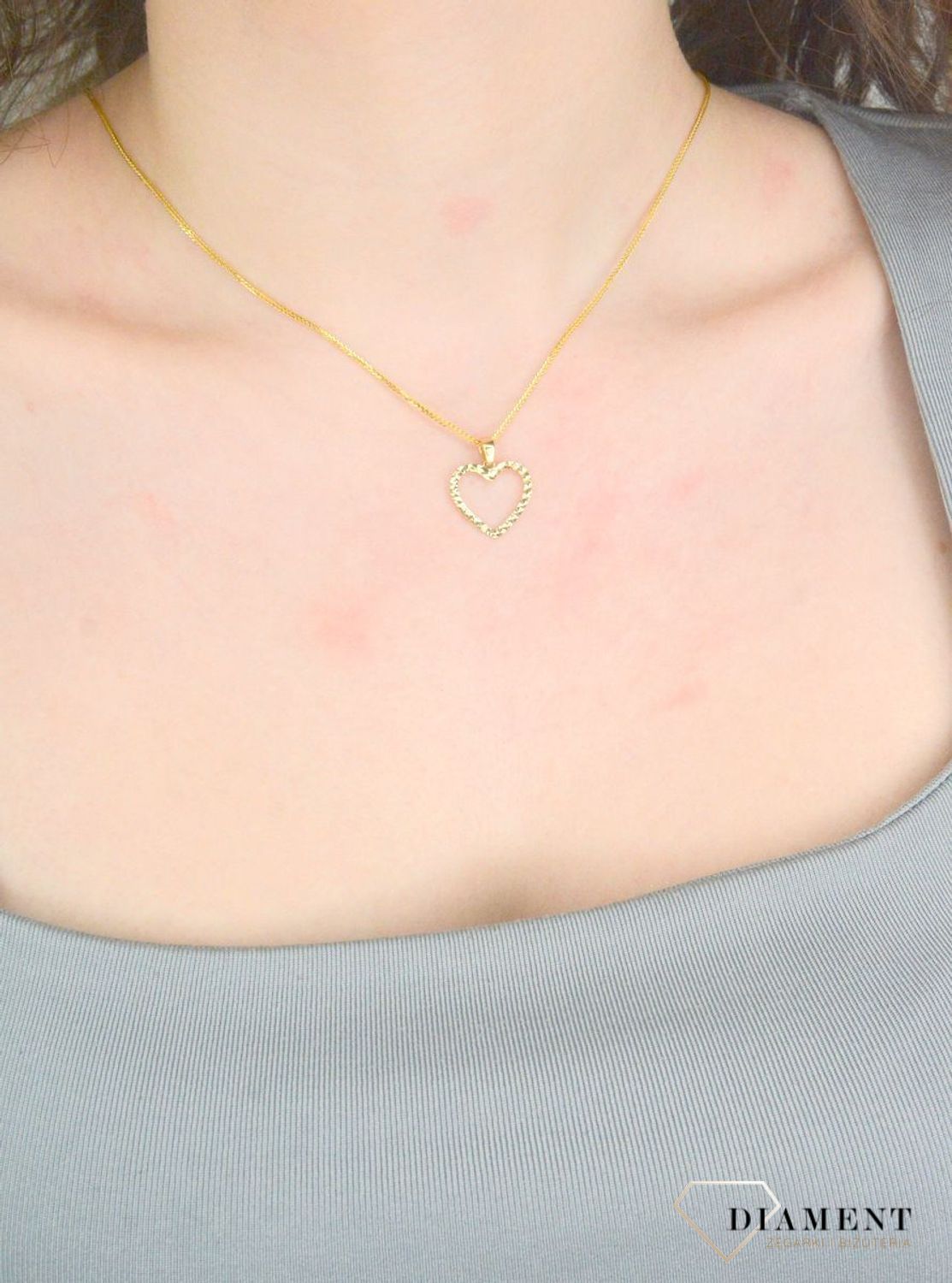 Zawieszka złota serce grawerowana próba 585, DIA-ZAW-12156-585.jpg