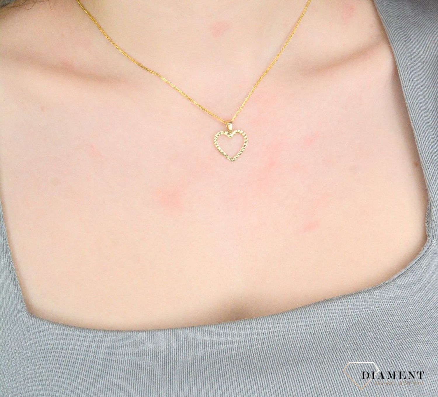 Zawieszka złota serce grawerowana próba 585, DIA-ZAW-12156-585.jpg