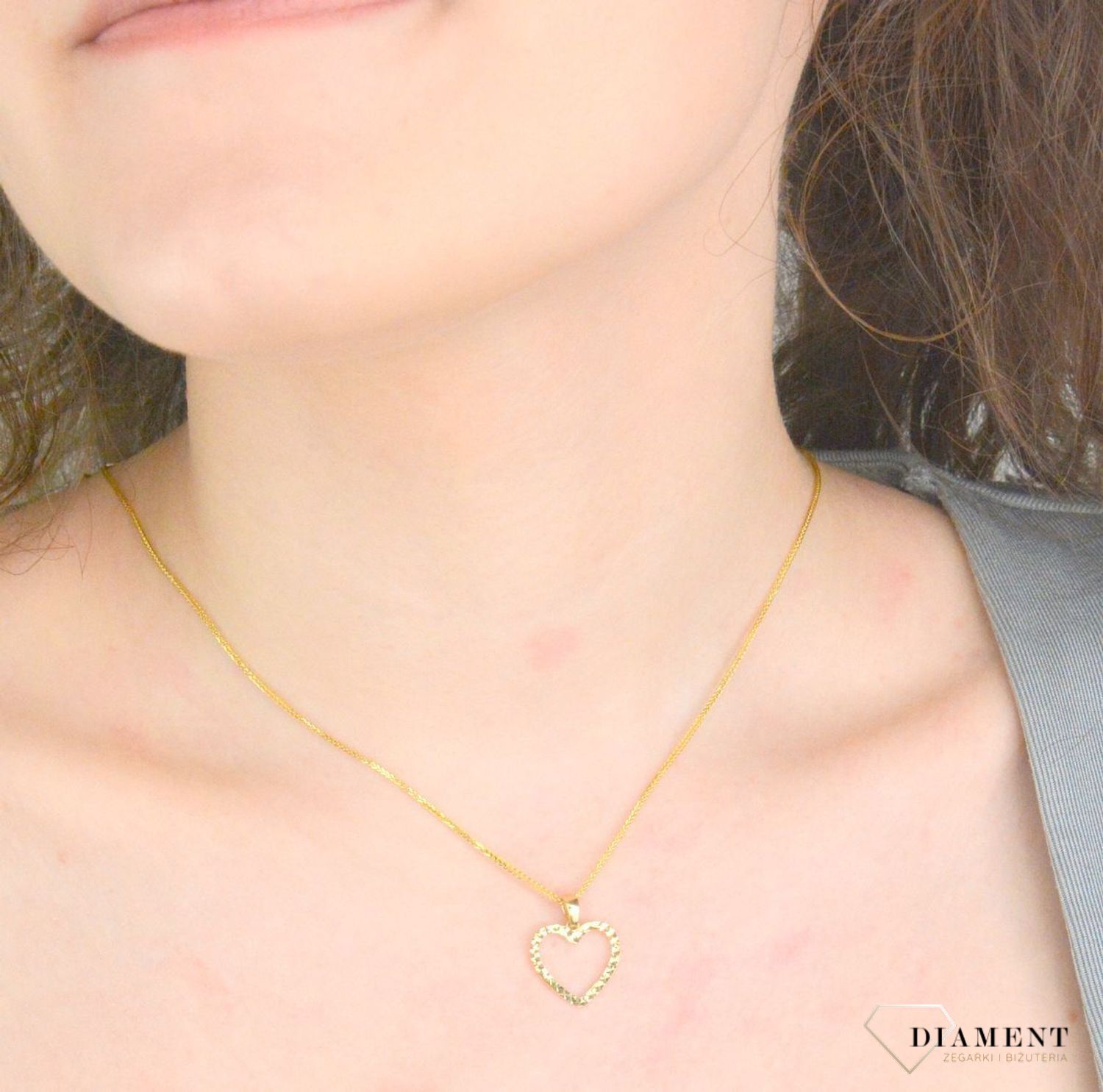 Zawieszka złota serce grawerowana próba 585, DIA-ZAW-12156-585.jpg