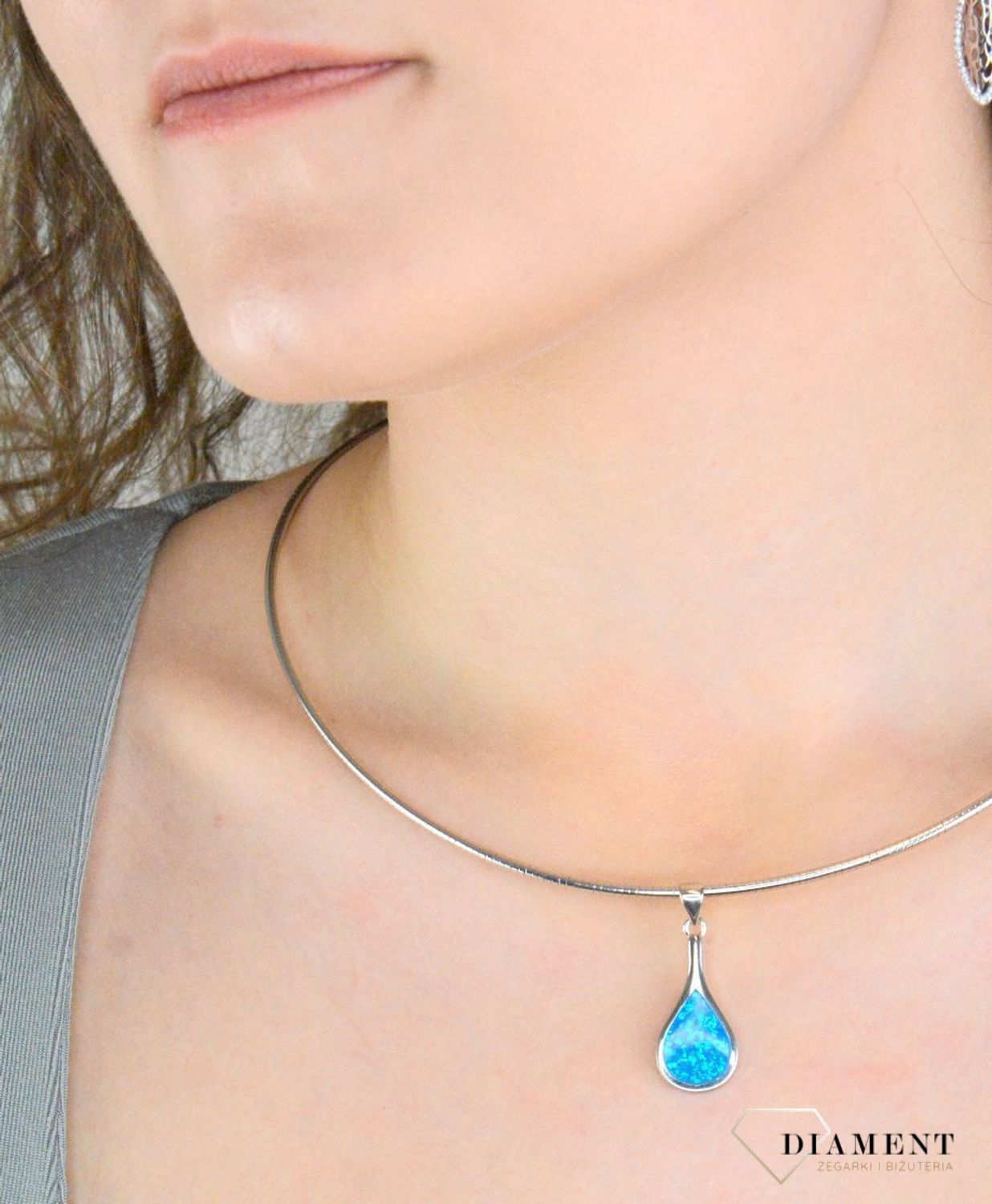 Srebrna zawieszka damska 925 łezka z niebieskim opalem DIA-ZAW-12260-925.jpg