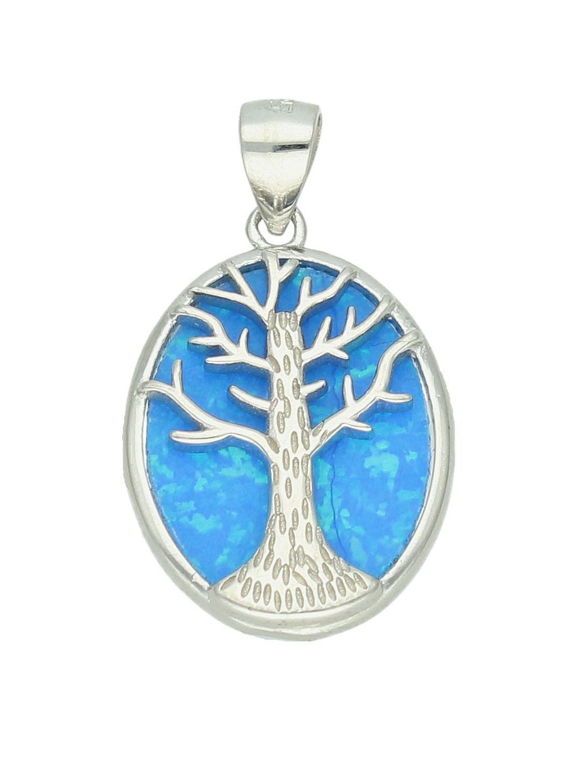 Srebrna zawieszka damska 925 owalne drzewko szczęścia z niebieskim opalem DIA-ZAW-12264-925.jpg