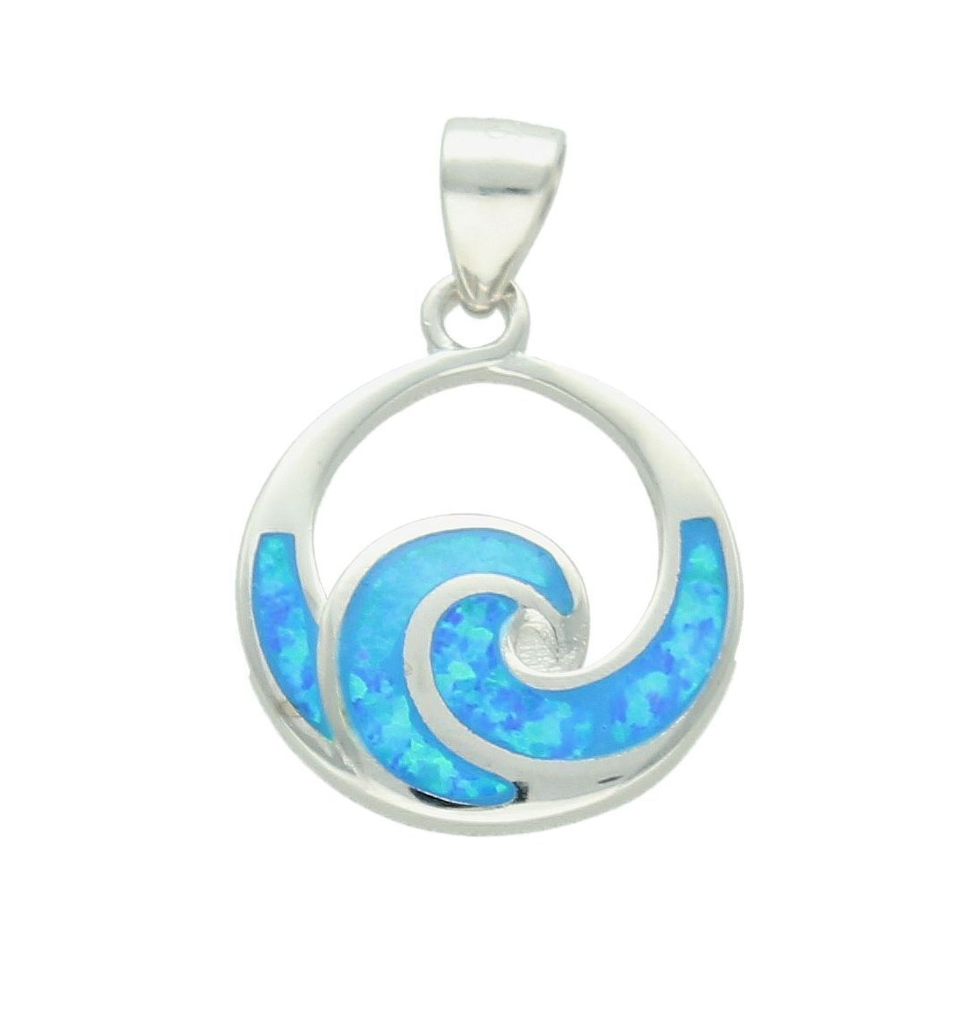 Srebrna zawieszka damska 925 okrągłą z niebieskim opalem DIA-ZAW-12265-925. Srebrna zawieszka damska. Damska srebrna zawieszka z opalem. Srebrna zawieszka damska do łańcuszka. Srebrny wisiorek do łańcuszka..jpg