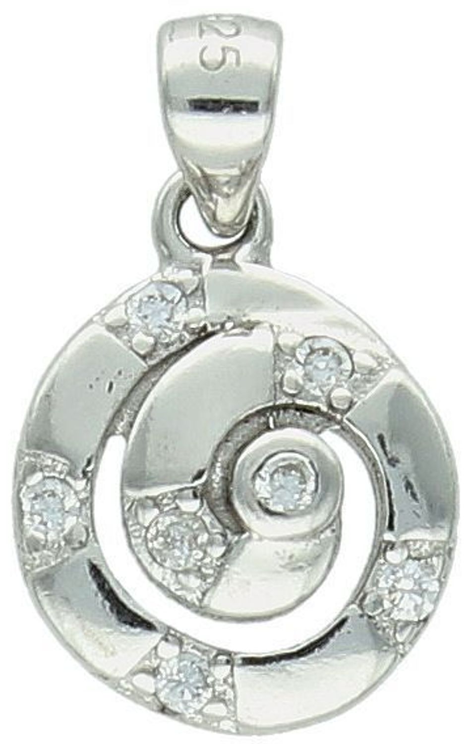 Zawieszka srebrna okrągła z cyrkoniami próba 925, DIA-ZAW-12529-925 Subtelna elegancja zaklęta w okrągłej formie – ta srebrna zawieszka z cyrkoniami to doskonały dodatek dla kobiet 1.jpg