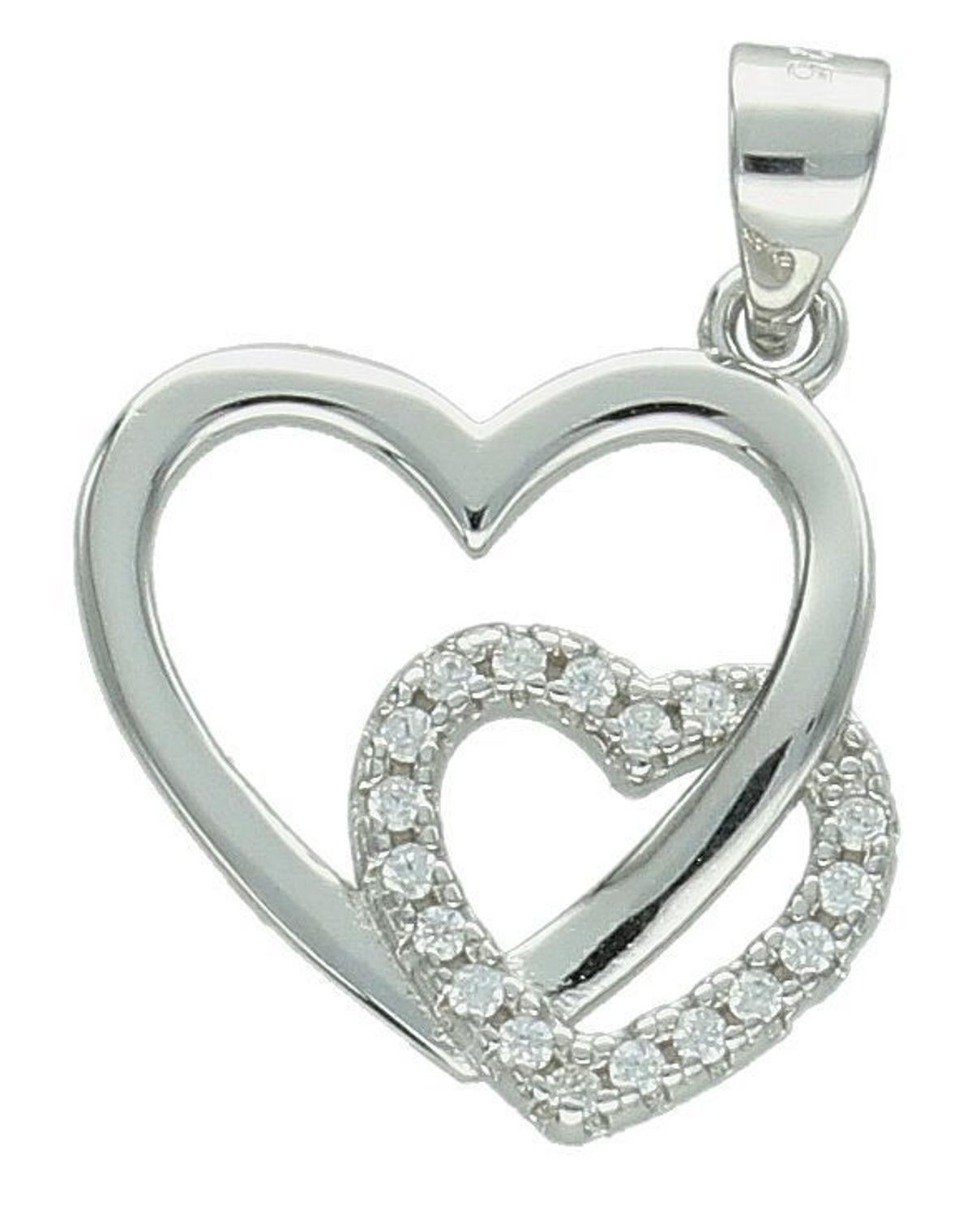 Srebrna zawieszka damska 925 podwójne serce z cyrkoniami DIA-ZAW-12532-925. Srebrna zawieszka damska. Srebrna zawieszka z cyrkoniami. Zawieszka srebrna damska. Zawieszka srebrna do łańcuszka na prezent.1.jpg