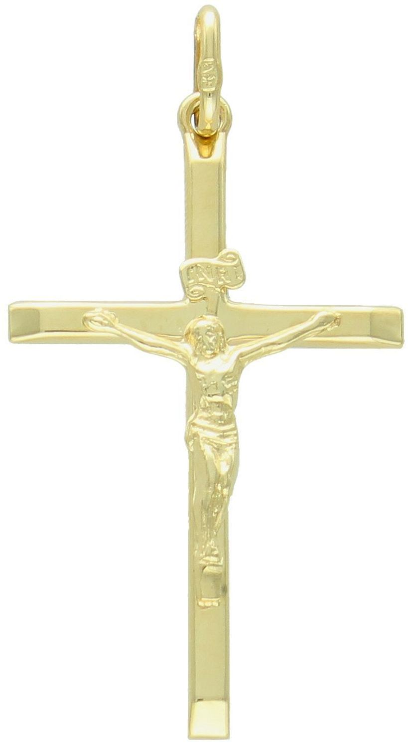 Zawieszka złota krzyż z wizerunkiem Jezusa próba 585, DIA-ZAW-12611-585 Złoty wisiorek krzyżyk, wykonany z żółtego złota. Biżuteria sakralna. Wisiorek wykonany z największą starannością i dbałością o.jpg