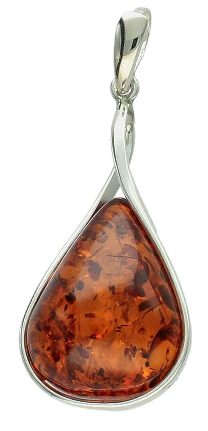 Zawieszka srebrna z bursztynem bałtyckim pr 925, DIA-ZAW-12771-925  Srebrna zawieszka bursztyn bałtycki w kształcie łezki to propozycja od Sklepu Jubilerskiego Diament.1.jpg