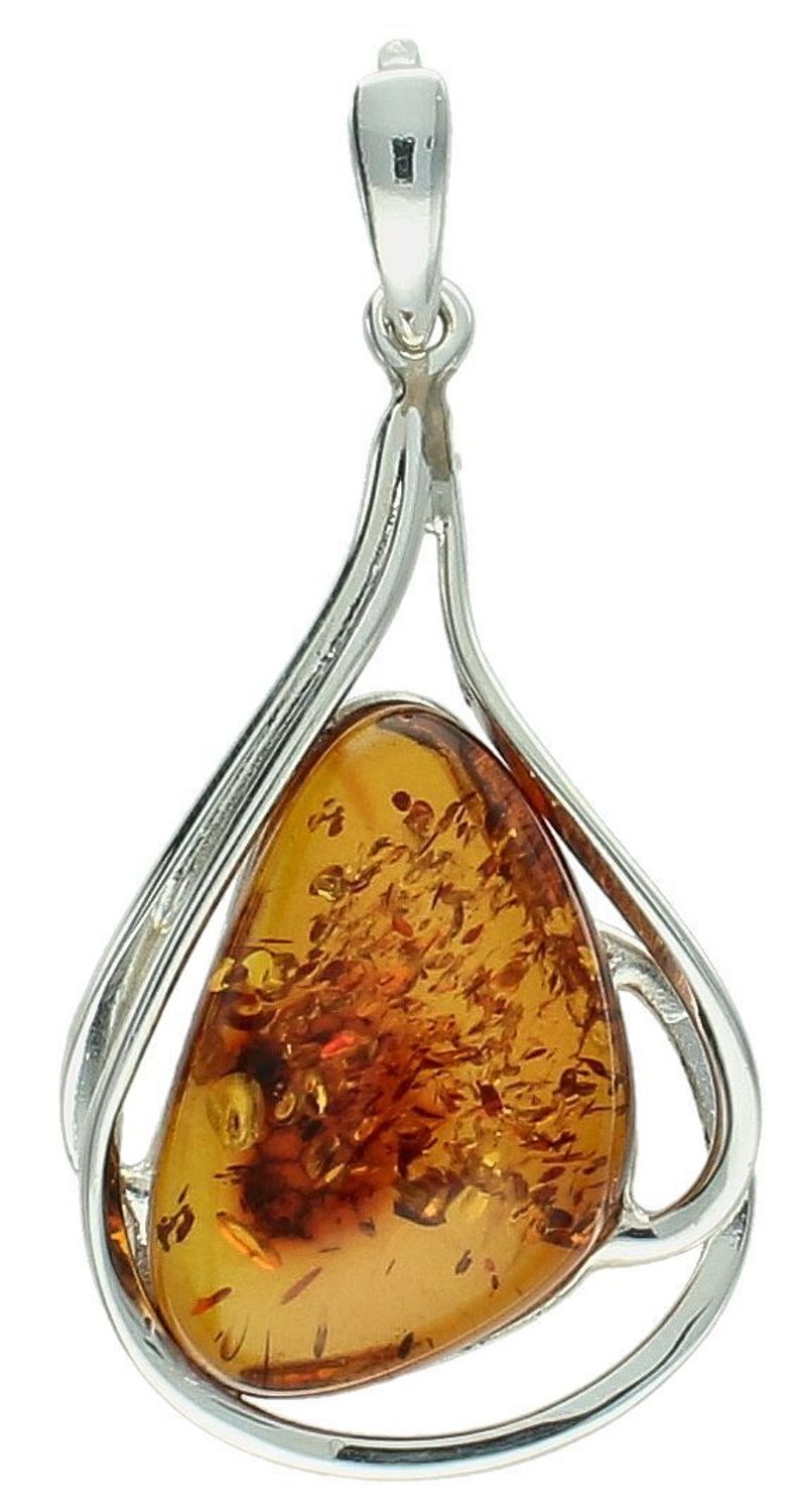 Zawieszka srebrna bursztyn w kształcie łezki pr 925, DIA-ZAW-12775-925 Srebrna zawieszka bursztyn bałtycki w kształcie łezki to propozycja od Sklepu Jubilerskiego Diament.1.jpg