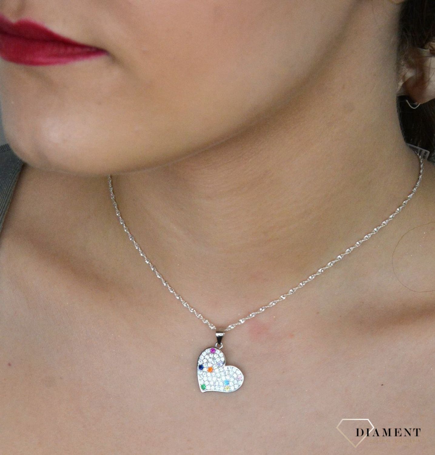 Zawieszka srebrne serce z cyrkoniami kolorowymi pr 925, DIA-ZAW-12784-925 Ag.jpg