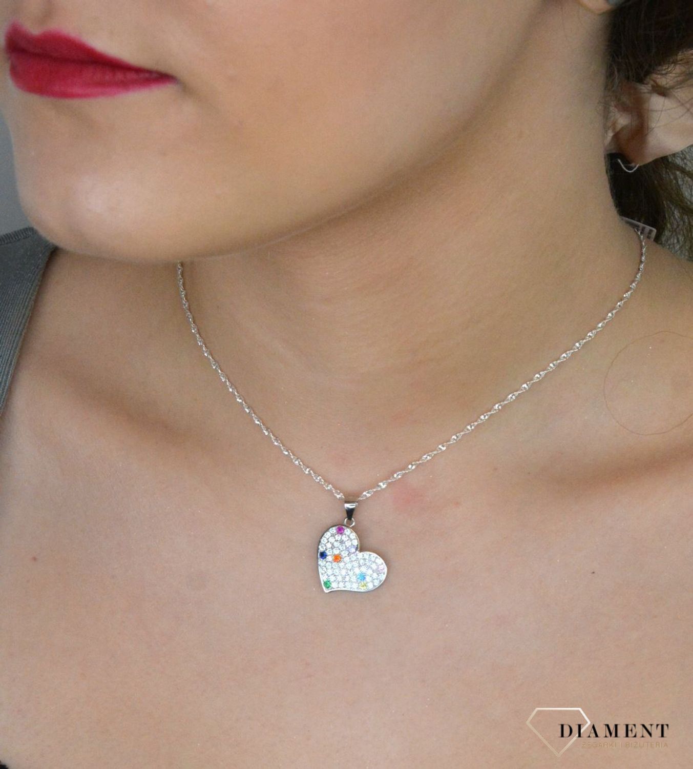 Zawieszka srebrne serce z cyrkoniami kolorowymi pr 925, DIA-ZAW-12784-925 Ag.jpg