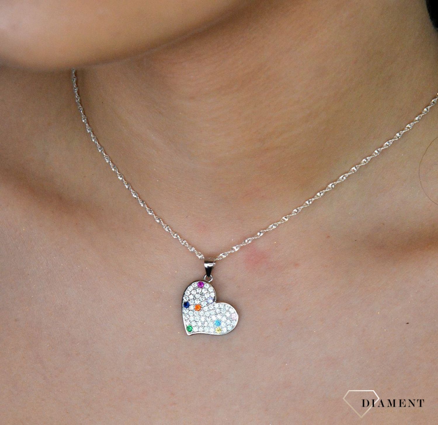 Zawieszka srebrne serce z cyrkoniami kolorowymi pr 925, DIA-ZAW-12784-925 Ag.jpg