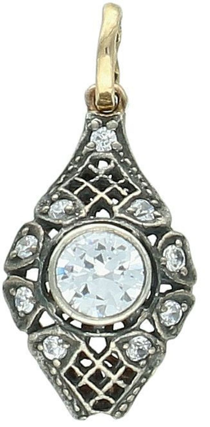 Zawieszka złota Art Deco pr 585 DIA-ZAW-12828-585 Wisiorek został wykonany z wysokiej jakości złota próby 585. Złoto to jeden z najpopularniejszych kruszców, cenione przez kobiety1.jpg