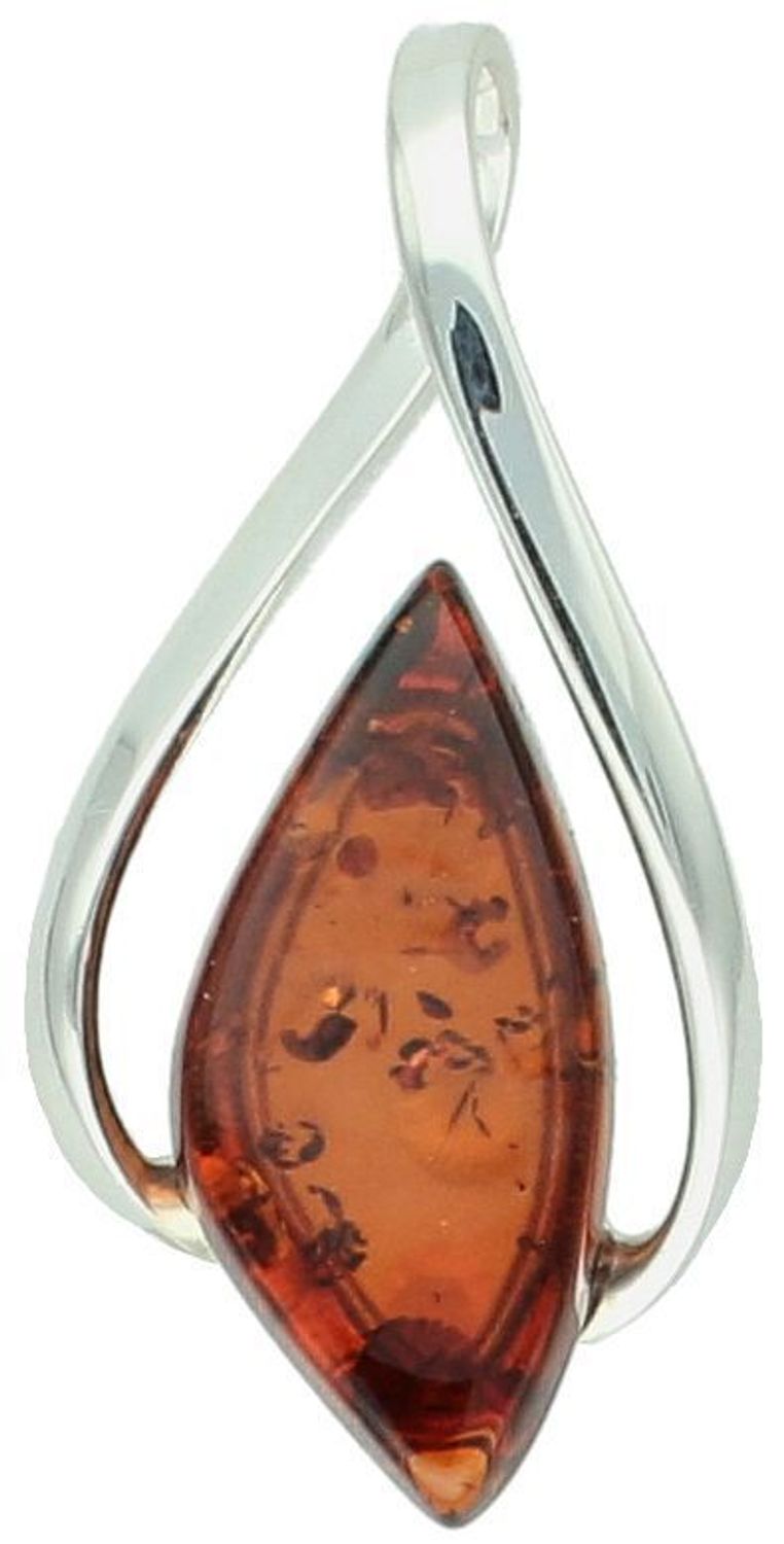 Zawieszka srebrna z bursztynem pr 925, DIA-ZAW-12848-925 Srebrna zawieszka bursztyn bałtycki w kształcie łezki to propozycja od Sklepu Jubilerskiego Diament. Bursztyn osadzony jest w ozdobnej 1.jpg