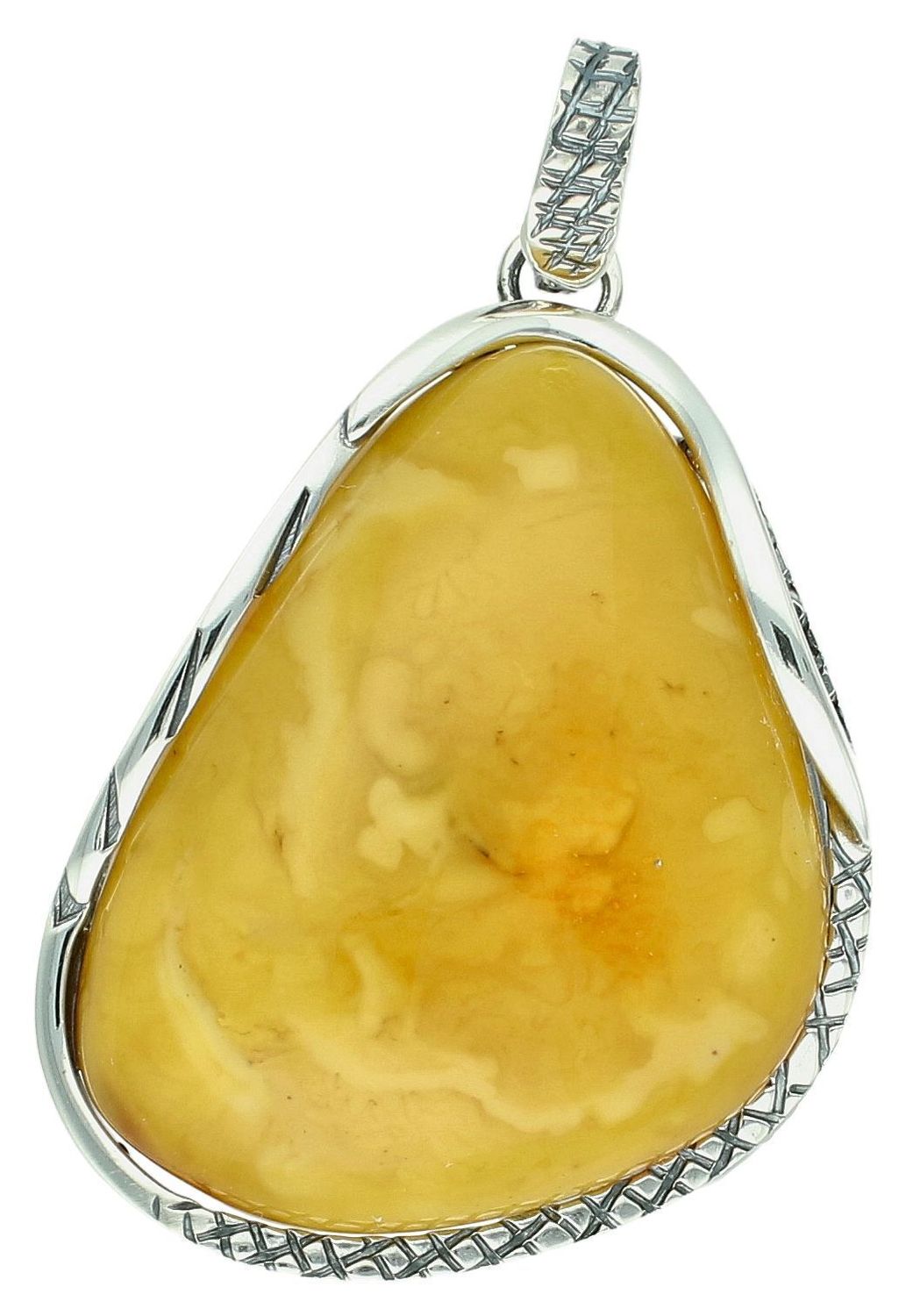 Zawieszka srebrna bursztyn bałtycki żółty pr 925, DIA-ZAW-12853-925 Srebrna zawieszka bursztyn bałtycki w nieregularnym kształcie to propozycja od Sklepu Jubilerskiego Diament.1.jpg