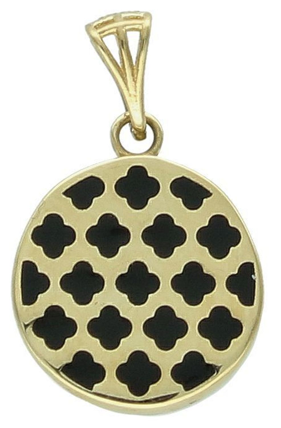 Zawieszka złota blaszka z koniczynką pr 585, DIA-ZAW-12928-585 Wisiorek został wykonany z wysokiej jakości złota próby 585. Złoto to jeden z najpopularniejszych kruszców, cenione przez 1.jpg