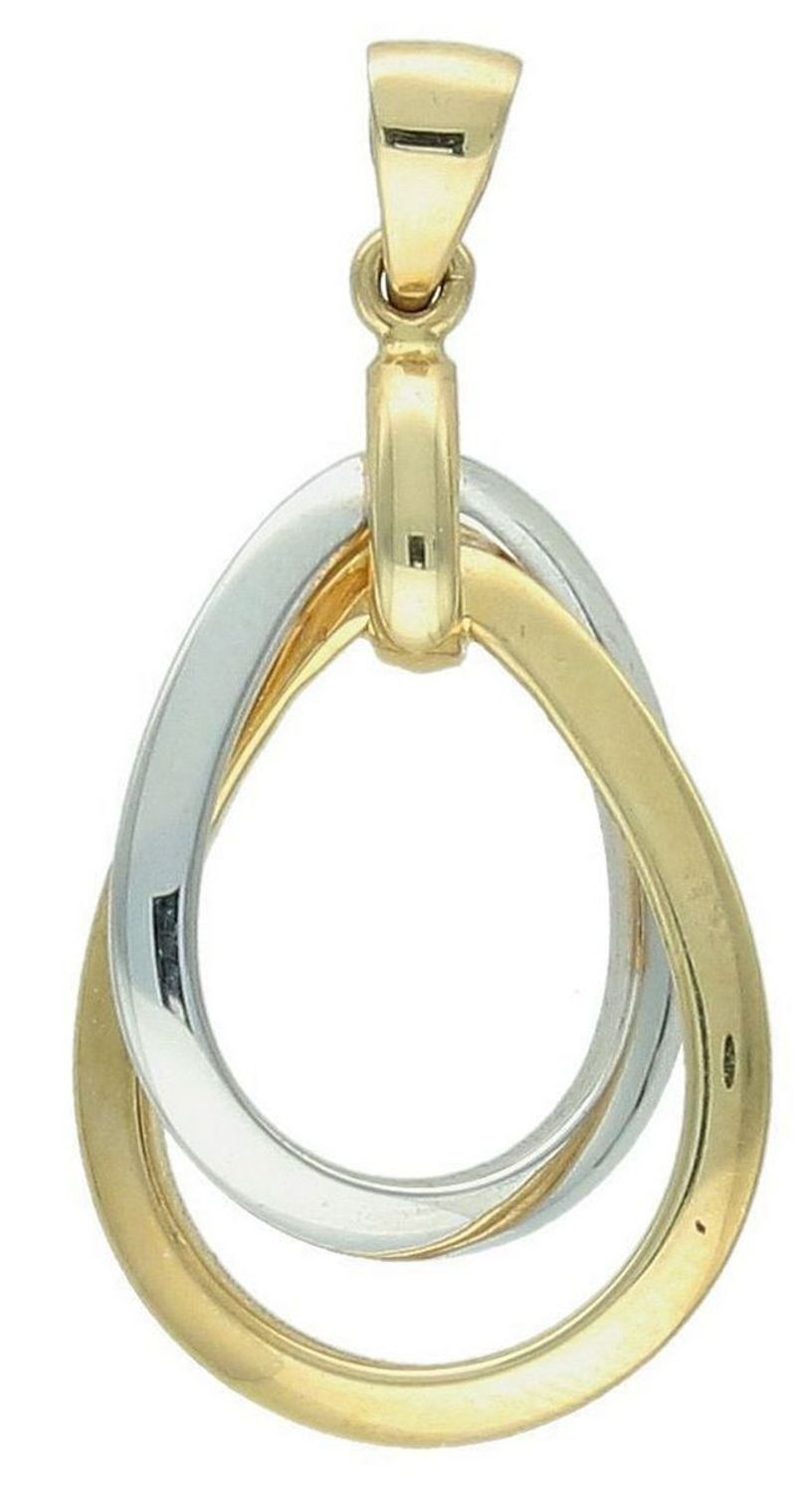 Złota zawieszka damska w kształcie łezki, zdobiona białym złotem, próba 585, 1,63 g, długość 2,7 cm, szerokość 1,3 cm. Elegancka biżuteria dla kobiet.1.jpg