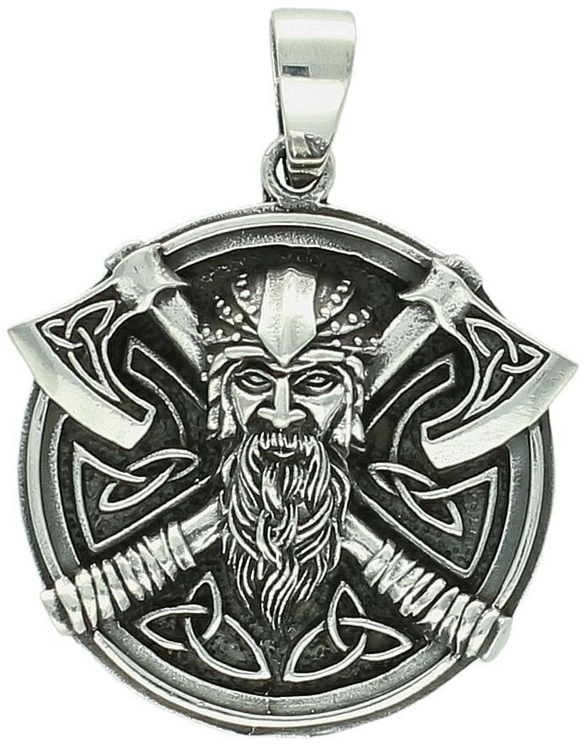 Zawieszka Wiking srebro DIA-ZAW-12985-925 – nordycki wojownik z toporami – celtycki amulet.jpg